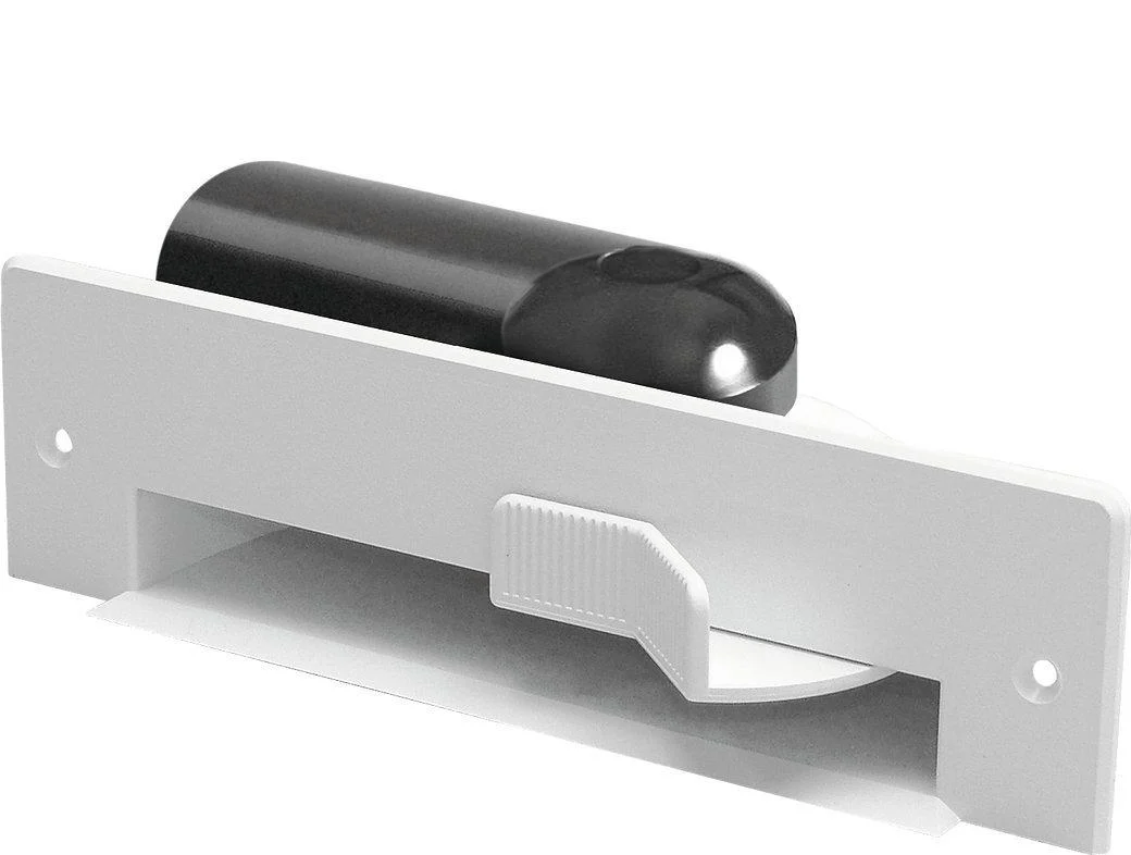 White Automatic Dustpan Sweep Inlet White with Low Profile Fitting