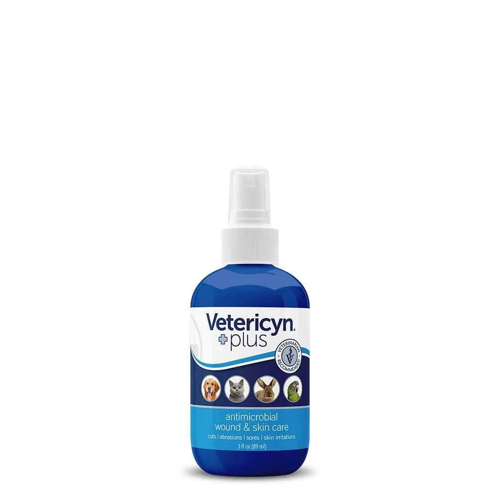 Vetericyn Plus All Animal Wound and Skin Care Spray. Cleans and Relieves Cuts, Abrasions, Irritations, and Sores. Non-Toxic, No Sting Formula. 3 oz