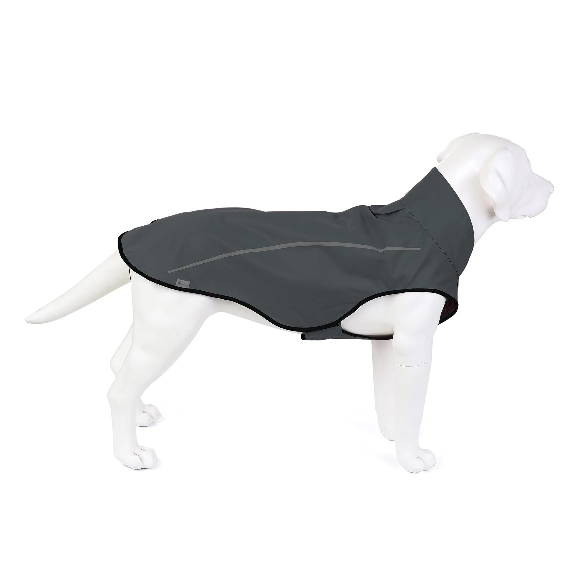 Mile High Life | Dog Raincoat | Adjustable Water Proof Pet Clothes | Lightweight Rain Jacket with Reflective Strip | Easy Step in Closure (S Gray) Small Gray