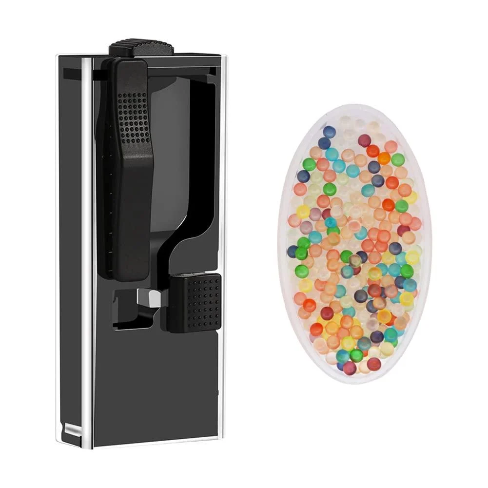 NaDale Burst Beads Capsule Dispenser Pushball Box Burst Aromatic Explosion Beads Filter Autofill Box Easy to Carry (1pc Pushball Box and 200pcs Burst Beads) Mixed fruit flavors