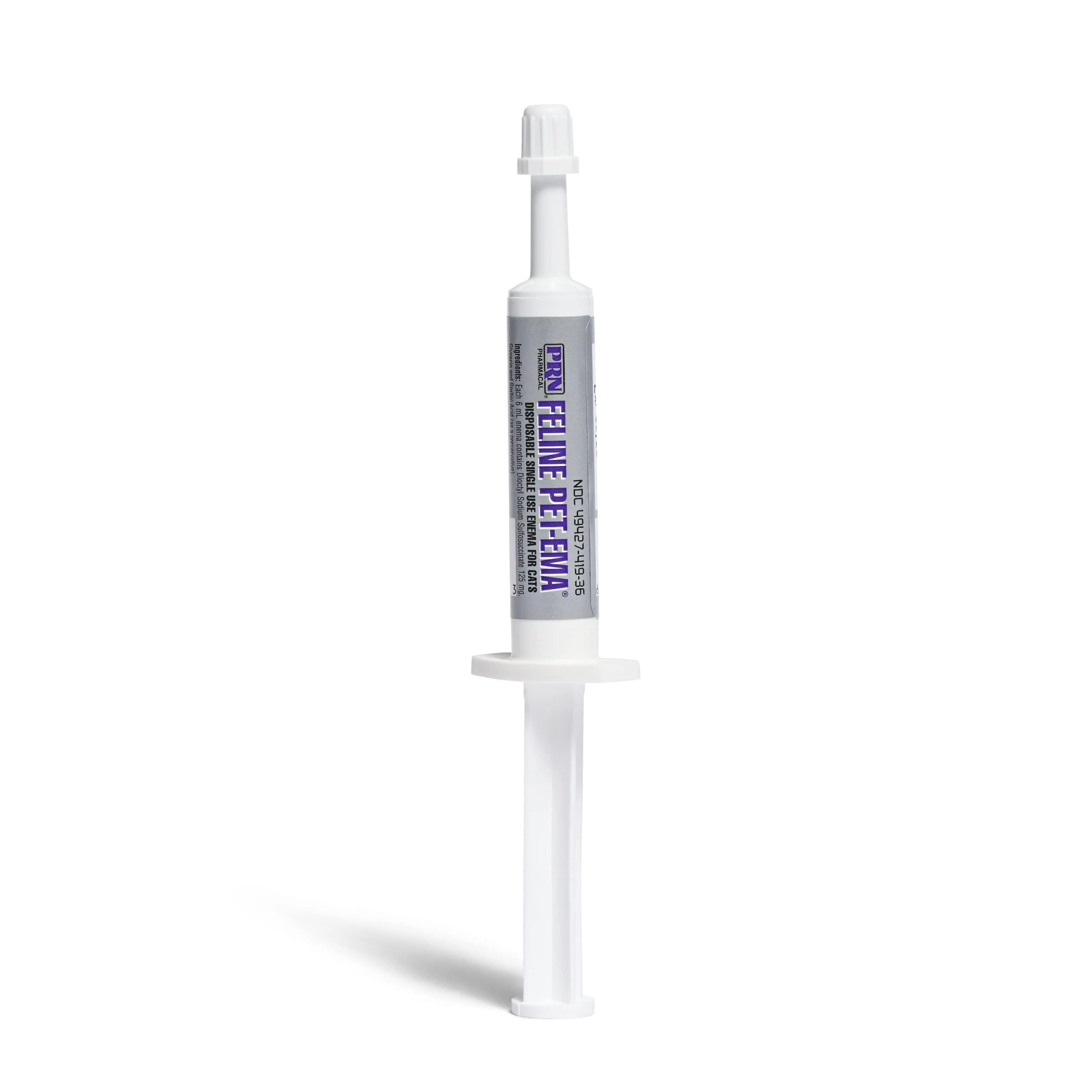 PRN Pharmacal PetEma - Disposable Single Use Enema for Cats & Kittens - Rectally Administered Gel Containing Lubricant, Laxative & Stool Softener - with Glycerin & Sorbic Acid - 6 mL Syringe - 1 Pc