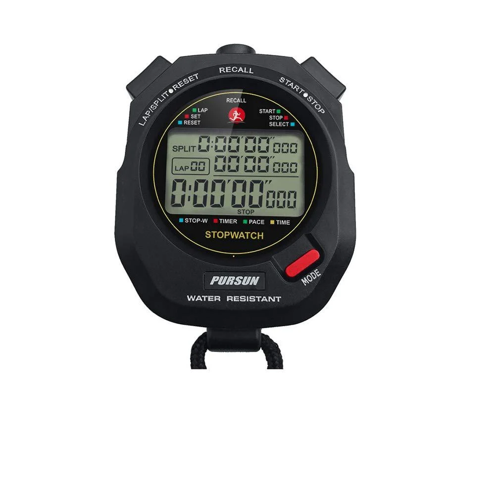 Professional Timer Stopwatch, Digital Sports Stopwatch with Countdown Timer, 100 Lap Memory, 0.01 Second Timing ,Water Resistant,Multi Functional Stopwatch for Swimming Running Training etc - QWM