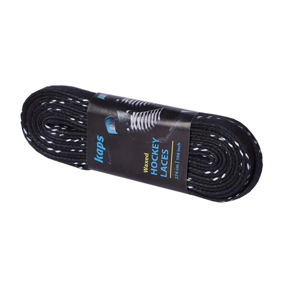 Kap's professional laces for ice hockey skills |Wachen |Also suitable for inline skates & roller skates black 274 cm - 108 inch
