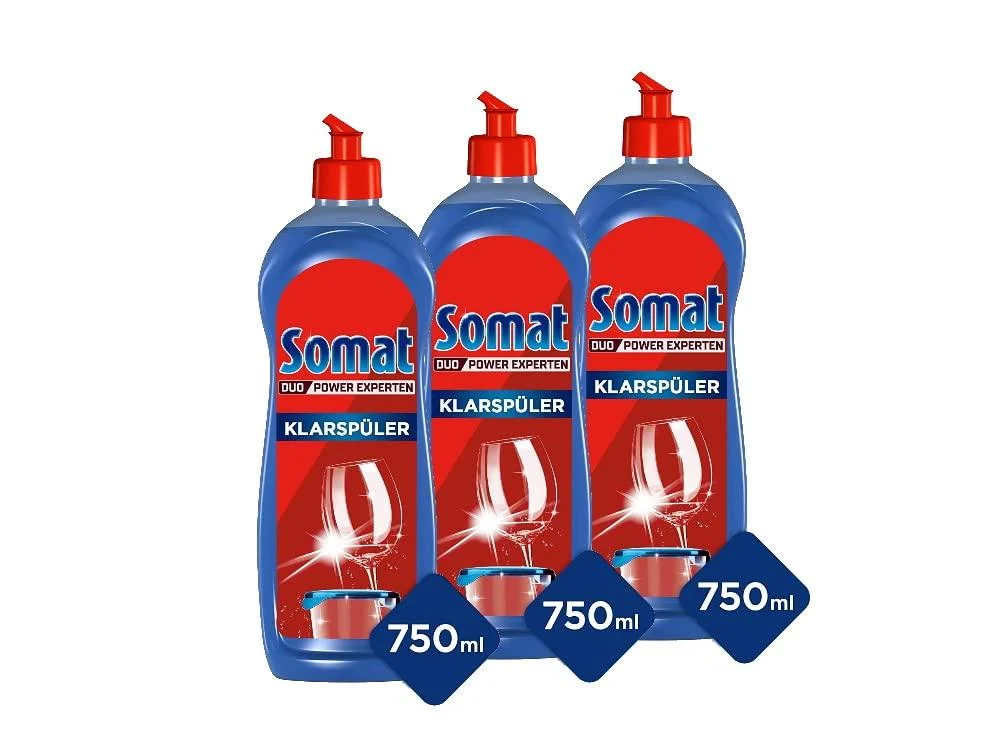 Somat rinse aid 3-pack with extra-dry effect for unbeatable shine on glasses & dishes (3x 750ml) 750 ml (3-pack)