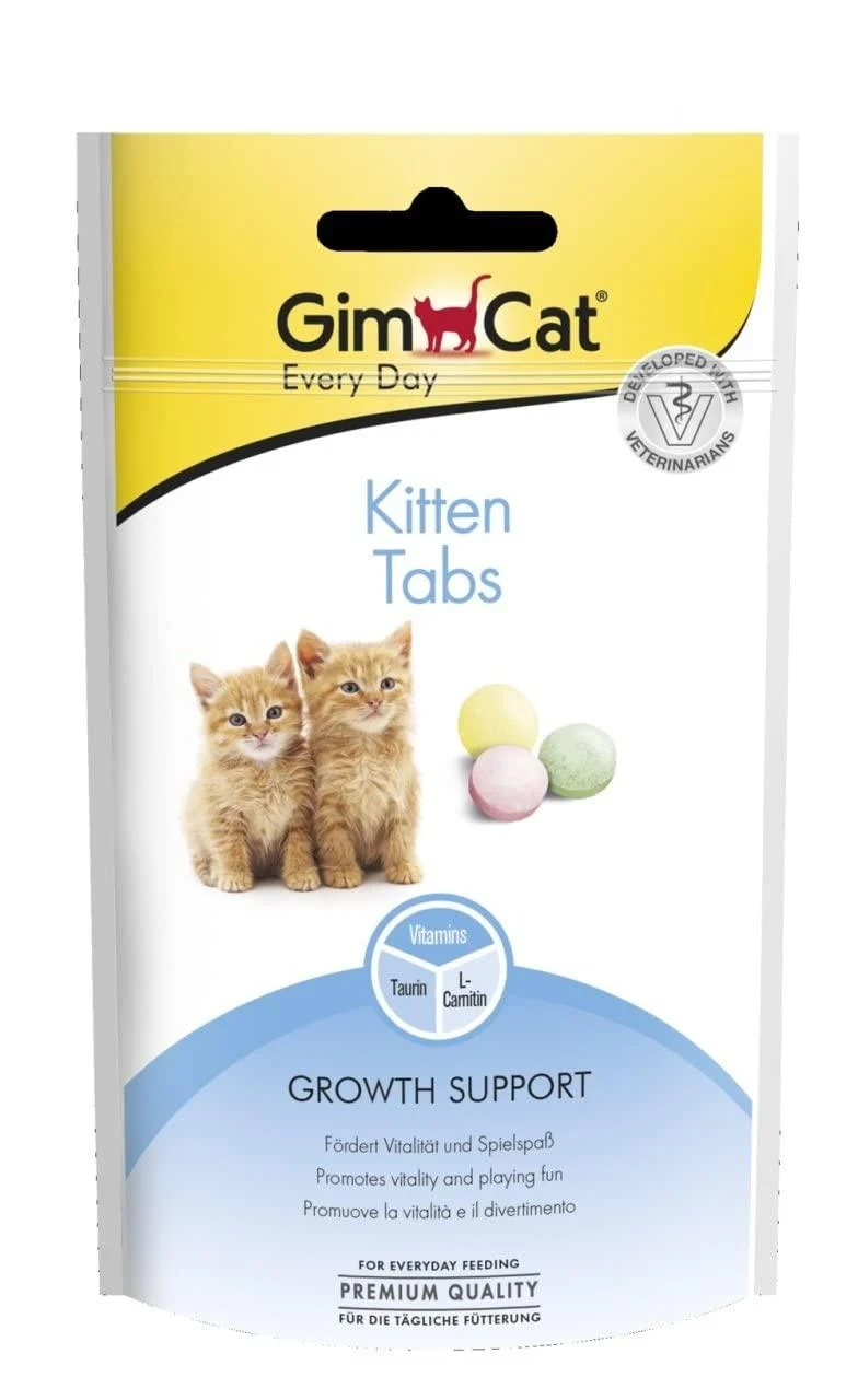 GimCat Kitten Tabs - Functional cat snack specially made for kittens from 6 weeks 1 bag (1 x 40 g)