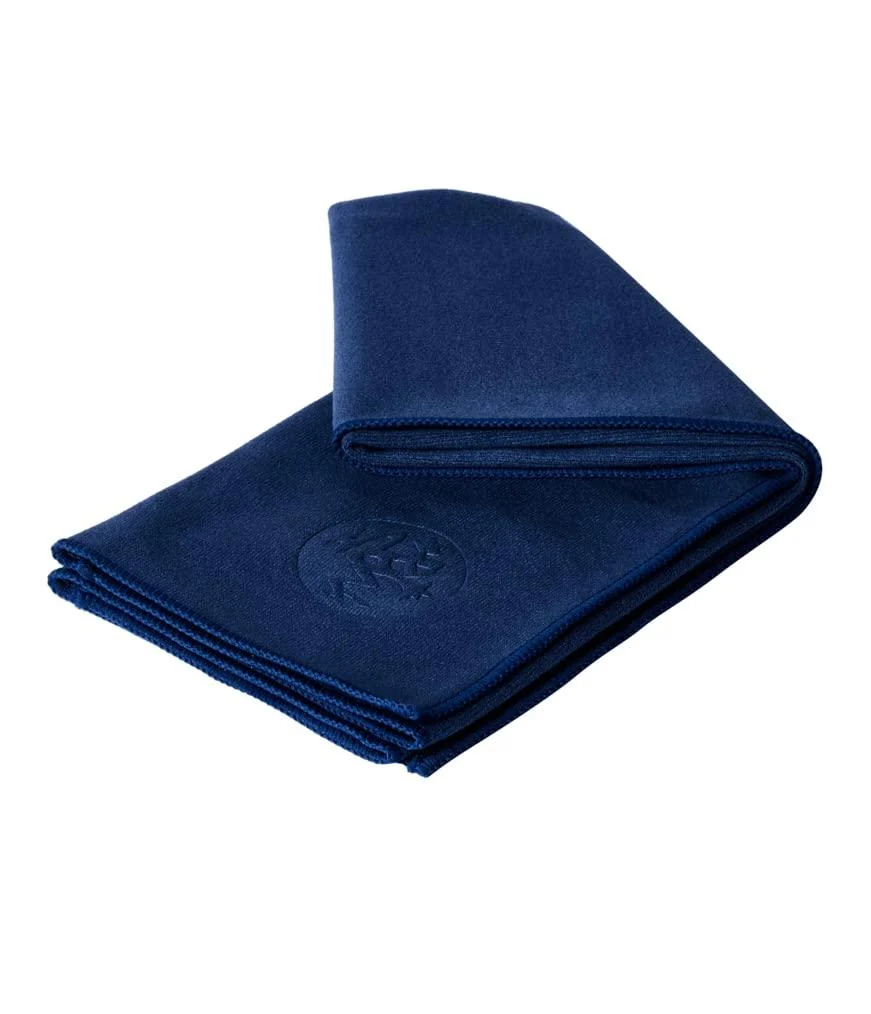 Manduka eQua Yoga Hand Towel - Quick Drying Microfiber, Lightweight, Yoga Accessories Easy for Travel Midnight