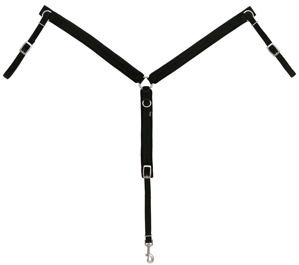 Weaver Leather Felt Lined Ring-in-Center Breast Collar Horse Black