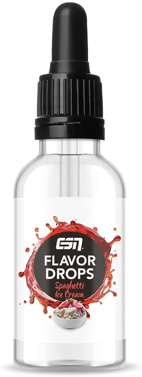 ESN Flavor Drops - Calorie Free Aromatic Drops for Refining Taste of Food and Drinks - 50ml (Ice Cream Spaghetti)