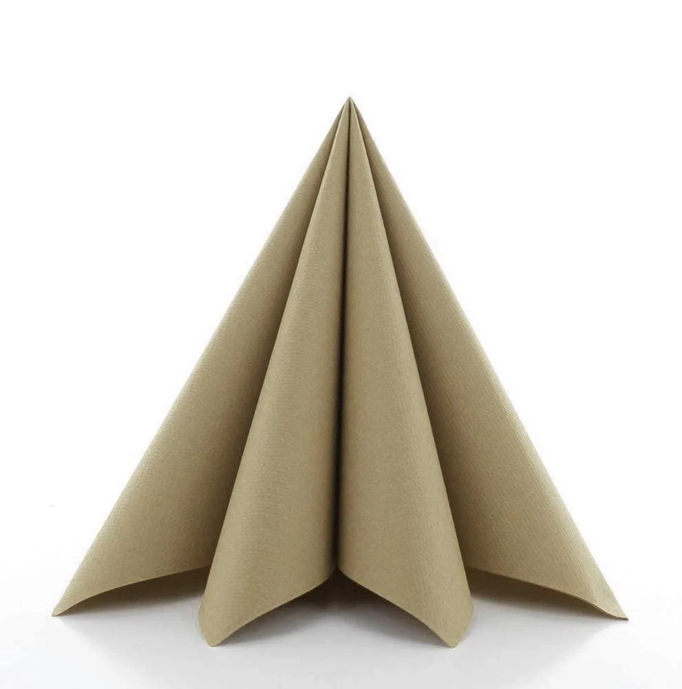 Sovie Linclass Airlaid Naturalbraun 50 pieces - high -quality disposable napkins 40 x 40 cm - tearproof absorbed & solid - ideal for wedding & parties