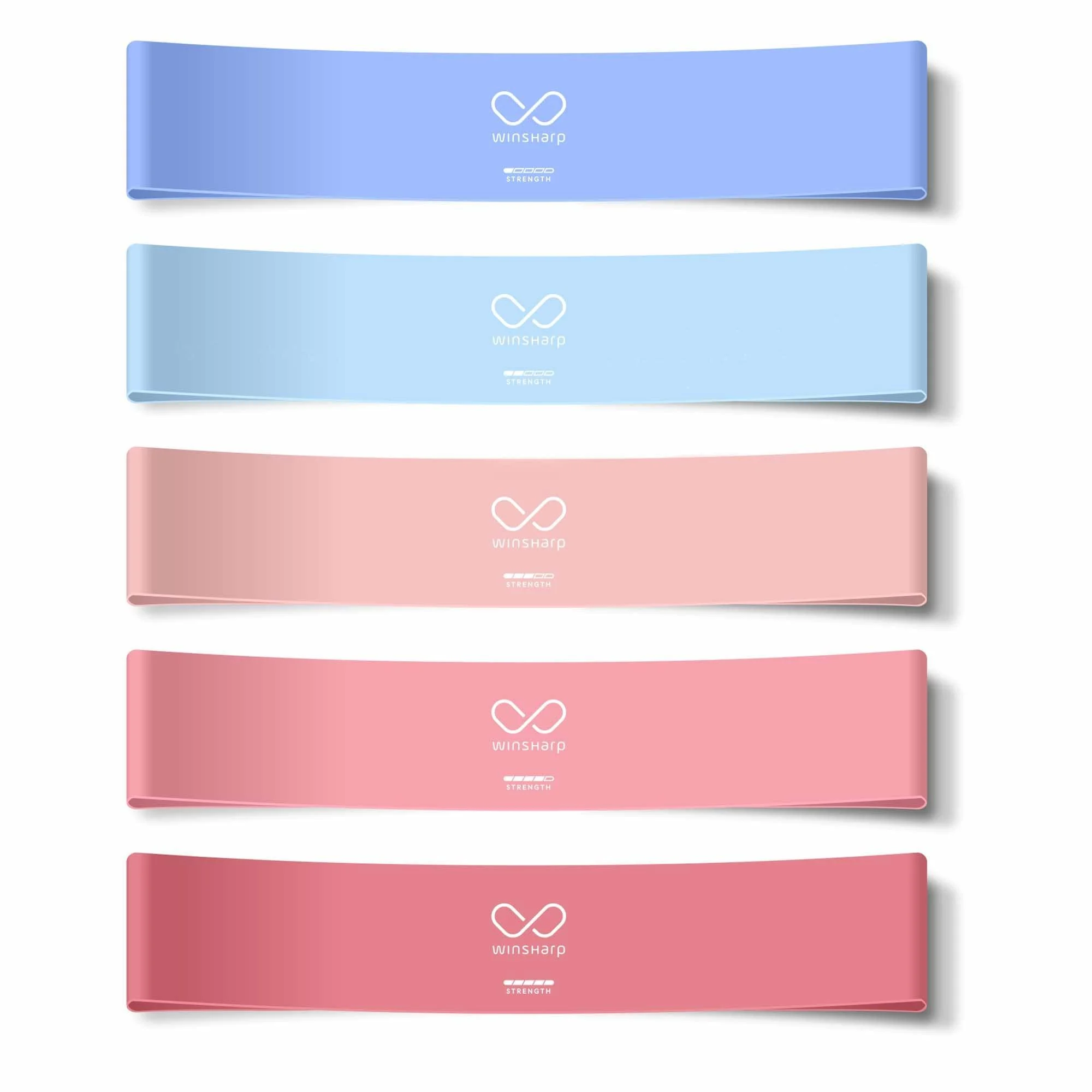 Resistance Bands - Premium Latex Band Set + Travel Bag Exercise Home Workout Manual Resistance Loops Flexibility Equipment Stretching Elastic Leg Yoga Squat Stretch Exercise Gym Mini Bands Working Out Upgraded Bands