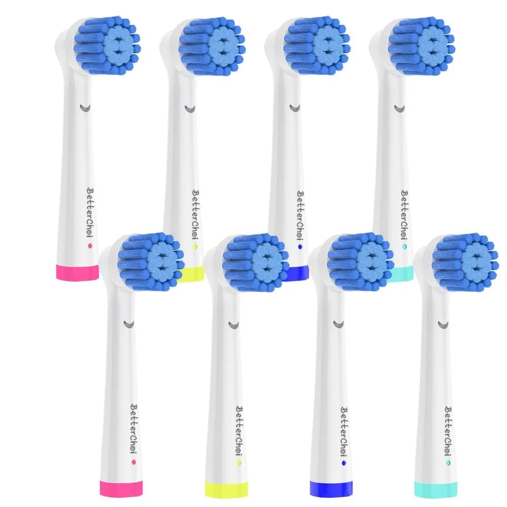8 Pack Sensitive Gum Care Replacement Brush Heads Compatible with Oral b Braun Electric Toothbrush. Soft Bristle for Superior and Gentle Clean 8 Count (Pack of 1) - Betterchoi