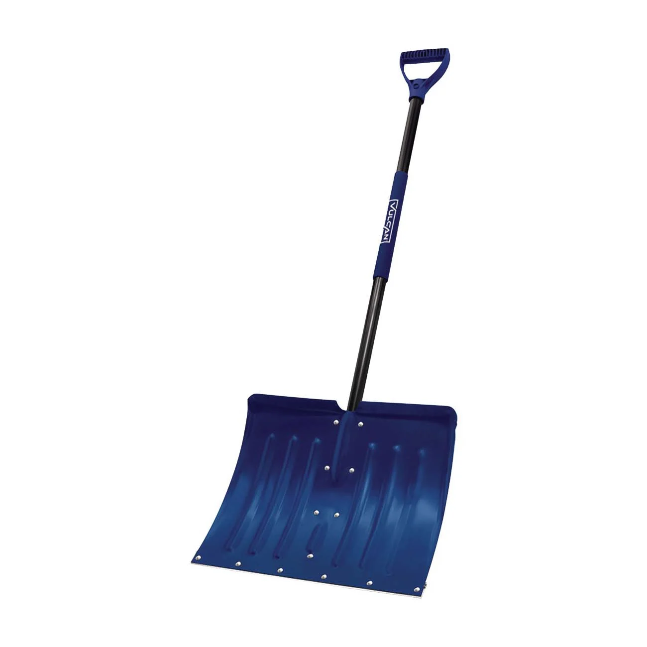 34634 Snow Shovel with Sleeve, 18 in L Blade, 18 in W Blade, Aluminum Blade, Steel Handle, Blue - Vulcan