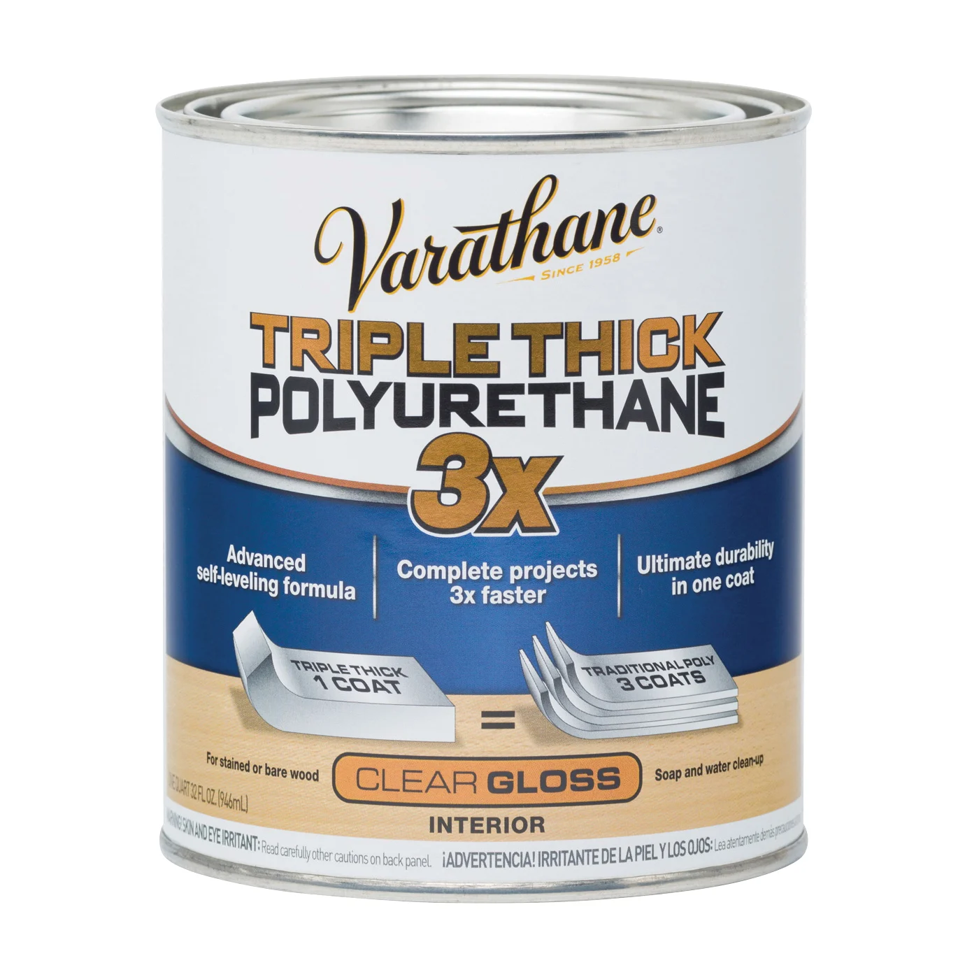 284470 Polyurethane, Oil Base, Clear, Gloss, Liquid, 1 qt, Can - Varathane