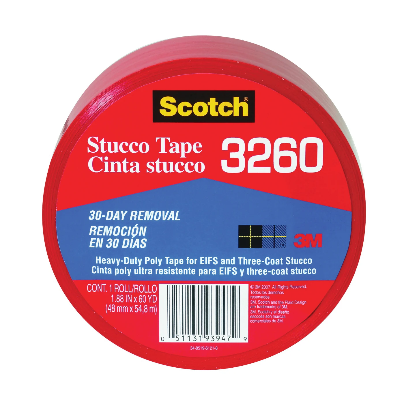 3260-A Duct Tape, 60 yd L, 1.88 in W, Polyvinyl Backing, Pink/Red