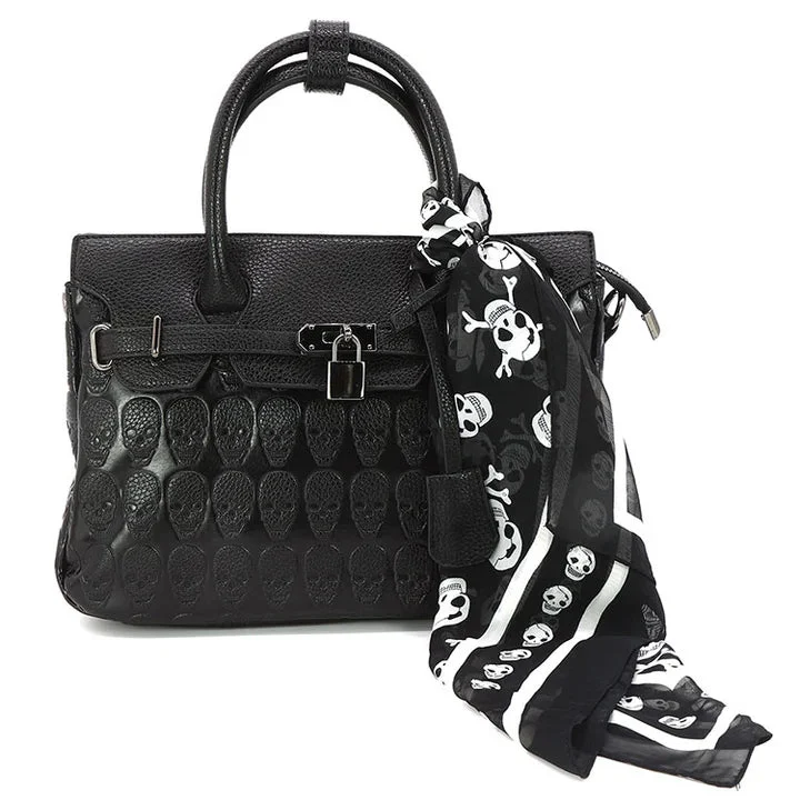 Embossed Skull Handbag with Scarf - COMECO INC.