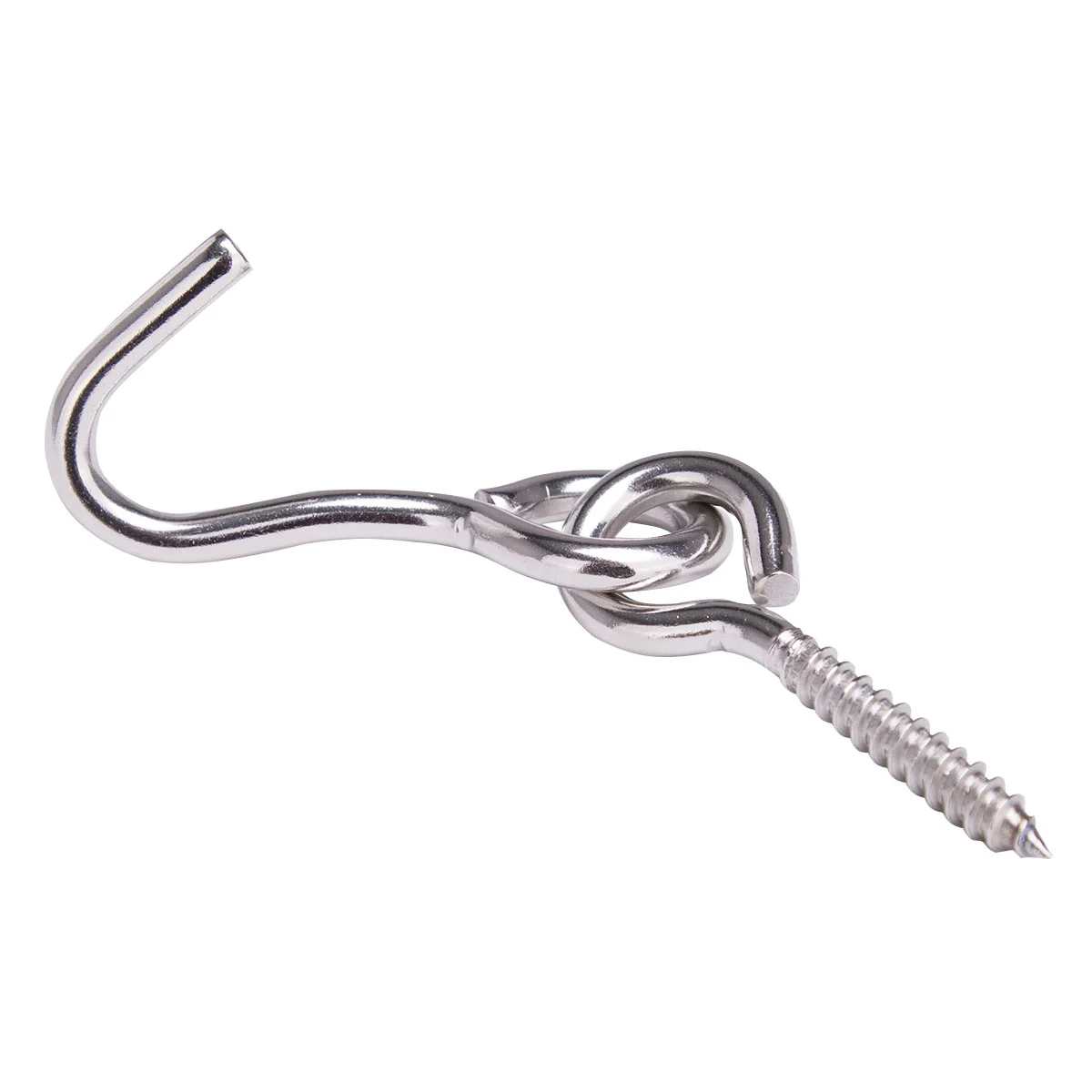 LR-404S-PS Hammock Hook, 1-1/4 in Opening, Stainless Steel, Silver, Stainless Steel