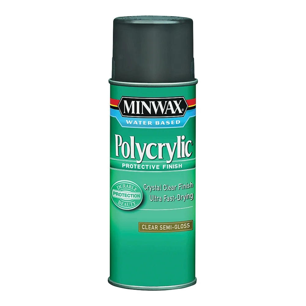 Polycrylic 34444000 Polyurethane, Semi-Gloss, Liquid, Crystal Clear, 11.5 oz Aerosol Can