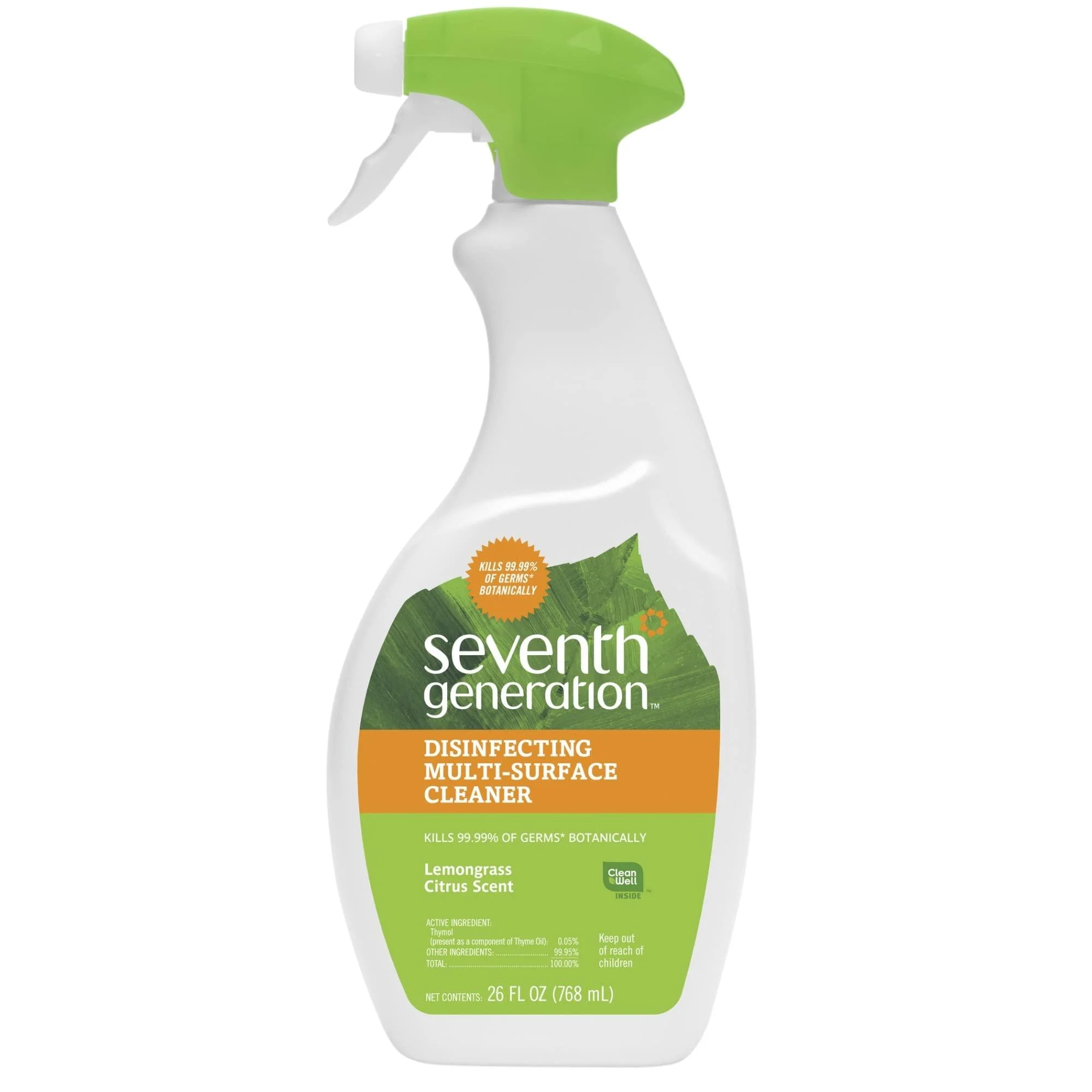 Seventh Generation Disinfecting Multi-Surface Cleaner Lemongrass Citrus 26 fl oz (768 ml)