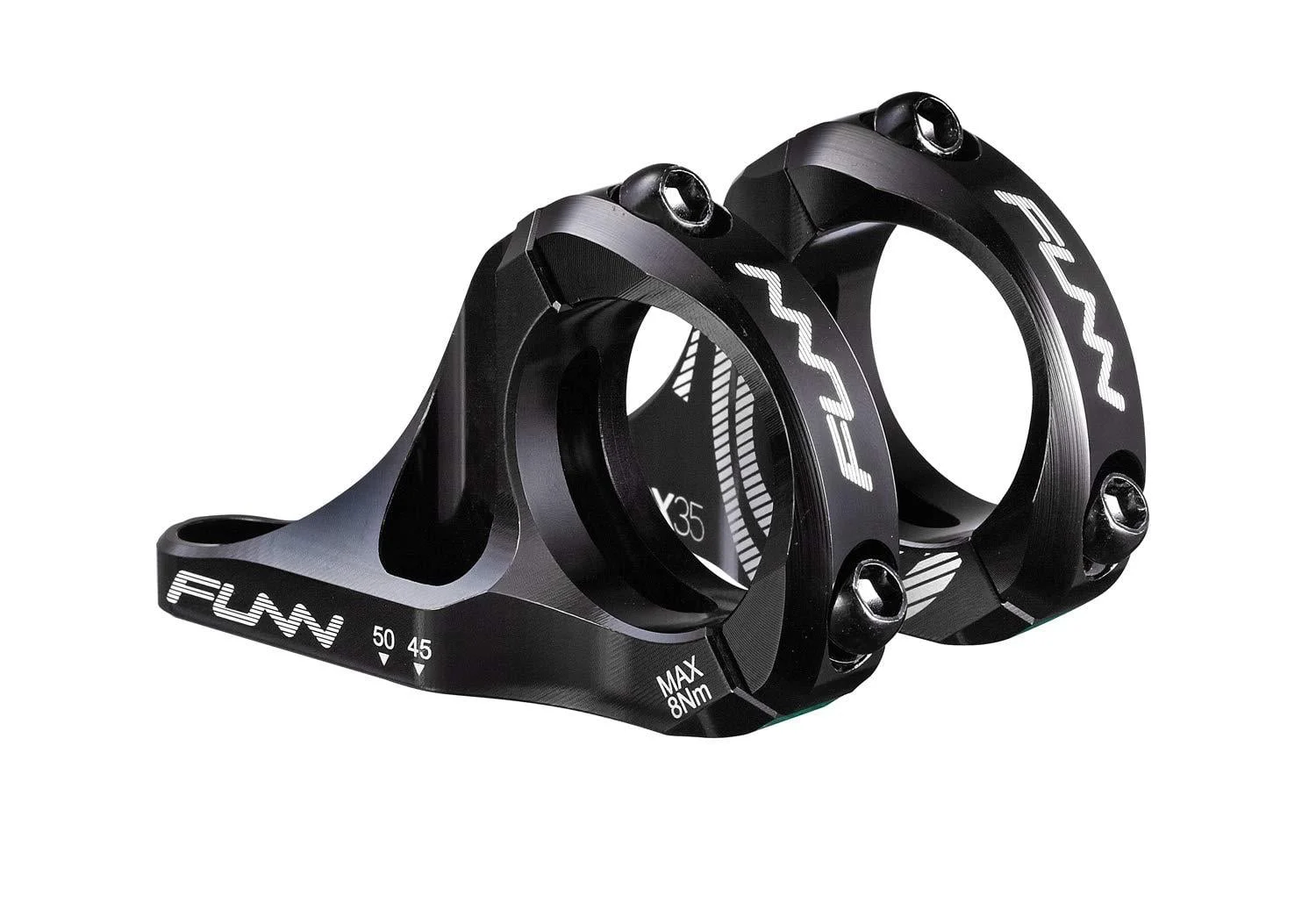 Funn RSX Mountain Bike Direct Mount Bike Stem with 31.8mm Bar Clamp, 2 Pieces Lightweight Split Design for Dual Crown Forks, Adjustable Extension 45-50mm Black 30