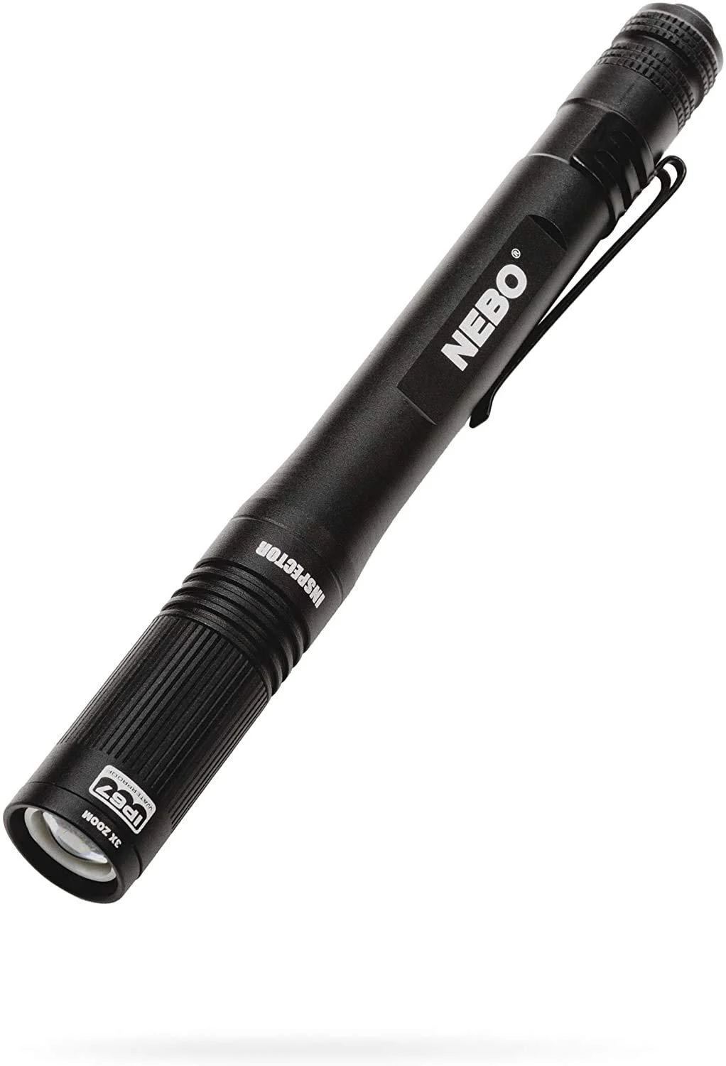 NEBO Inspector, Powerful Waterproof Pocket Light, Three Light Modes, Adjustable Zoom, Impact Resistant, Black