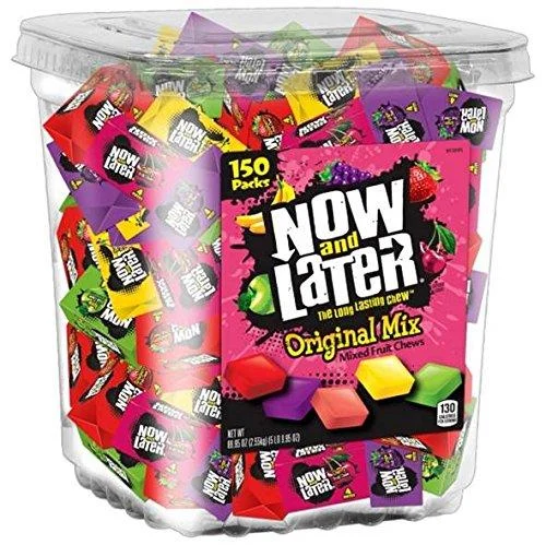 Now and Later Original Taffy Chews Candy, Assorted, 150Count Chews, 90 Ounce Jar, Cherry Assorted 5.6 Pound (Pack of 1) - Now & later