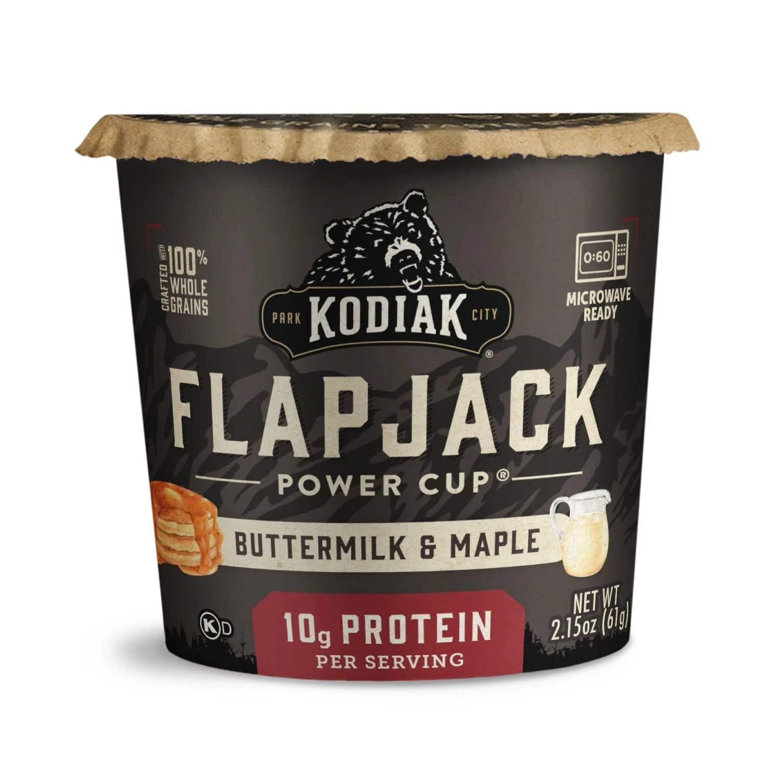 Kodiak Cakes Protein Pancake Flapjack Power Cup - Buttermilk and Maple Pancake Cups - Pancake Mix Just Add Water for Easy to Prepare Breakfast on the Go Cups, 2.15oz (Pack of 12) Buttermilk & Maple