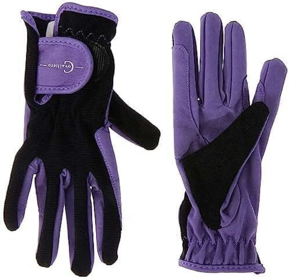Covalliero - Children's riding gloves LILLI black/purple S