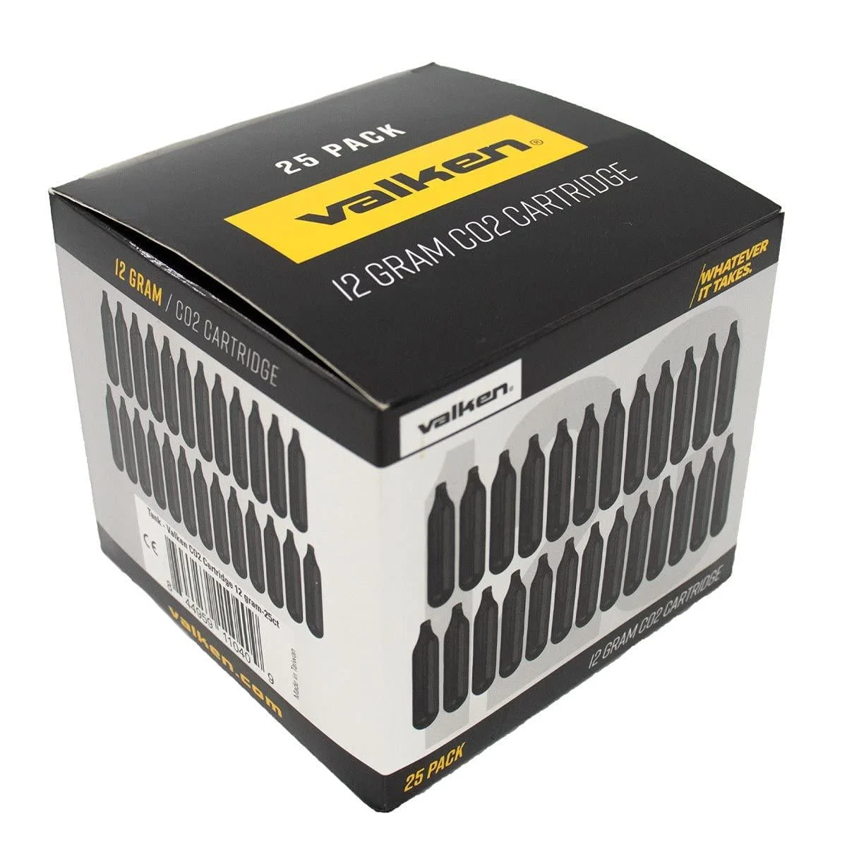 Valken CO2 Cartridge 12 gram-25ct,Silver