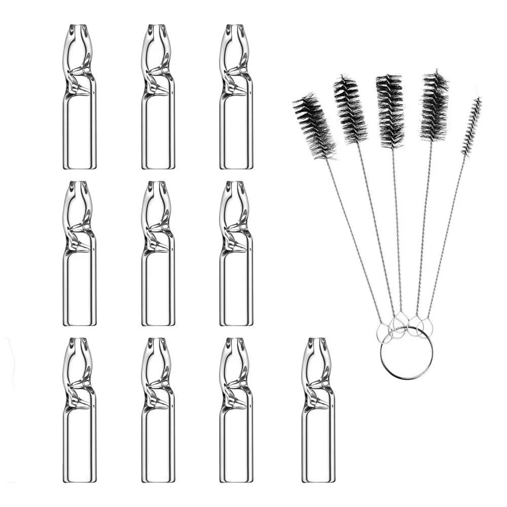 10 Pcs Reusable Glass Filter Tips, Premium Rolling Tips, Easy to Clean Rolling Mouthpiece (Flat Mouth) - Phewa
