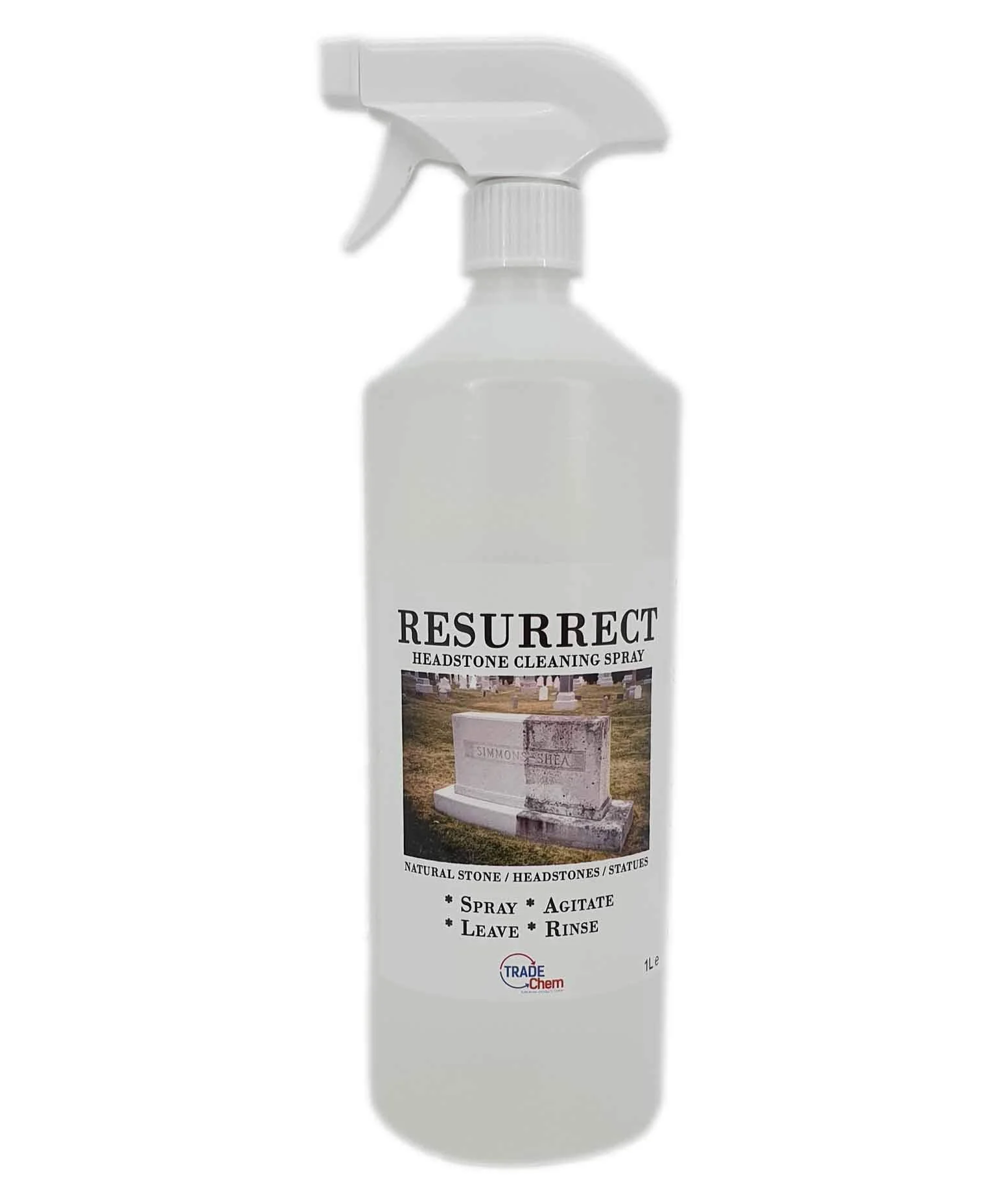 Gravestone and Headstone Cleaner Spray 1L Resurrect - Trade Chemicals