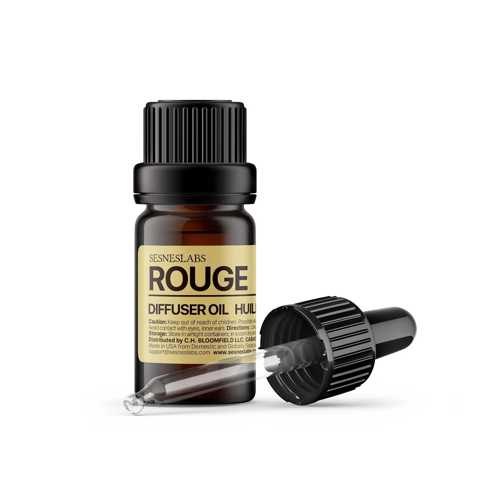 Rouge Diffuser Oil, Niche Scent, Ambroxide Molecule-Based Formula, Saffron, Jasmine, Cedarwood Essential Oils Blend for Ultrasonic Diffuser Scent Projects(.33 oz/10 ml)