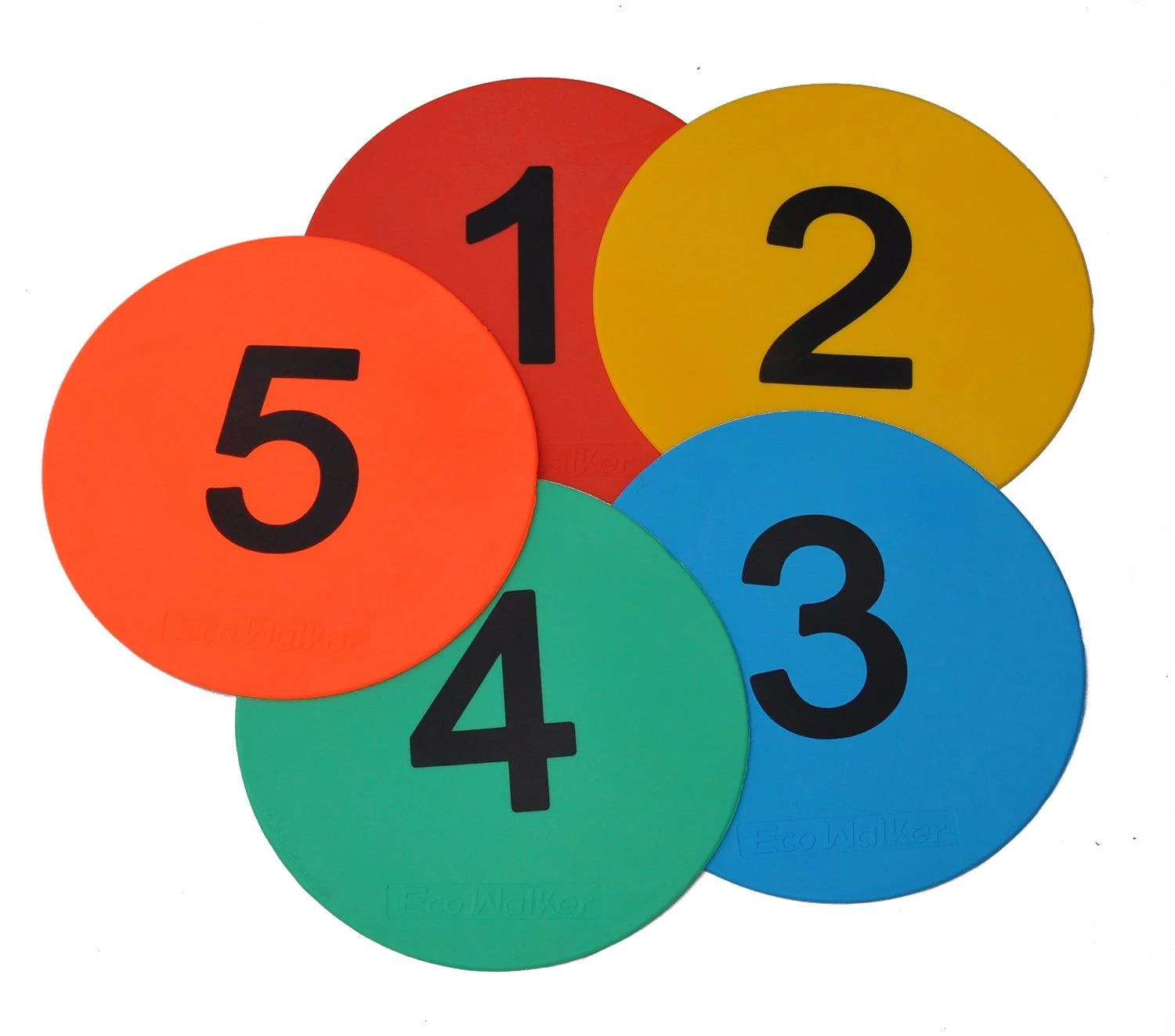 Eco Walker 8inch Numbered Floor Spot Markers 1-5