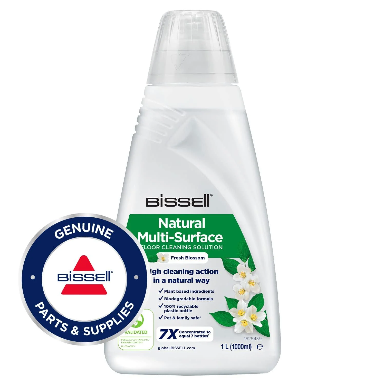 Bissell natural multi-surface floor cleaning solution 1l |For crosswave spinwave spinwave robot and hydrowave |Vegetable ingredients safe for you and your pet |3096 1L natural cleaning solution for several surfaces