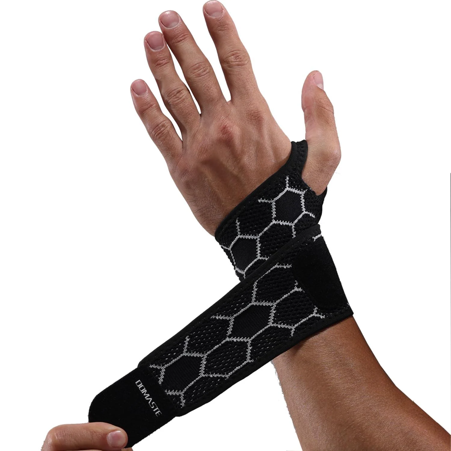 Sport Slim Wrist Wrap - Wrist Brace for Carpal Tunnel Relief Light Support Neoprene-Free Compression Wrist Support for Workout Adjustable Wrist Guards Fit Right Left Hand(Black Pack of 1) Pack of 1 Black