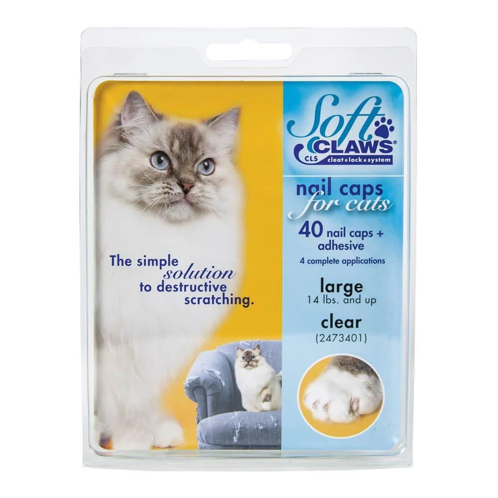 SOFTCLAWS Claw Protectors for Cats - Large - Transparent