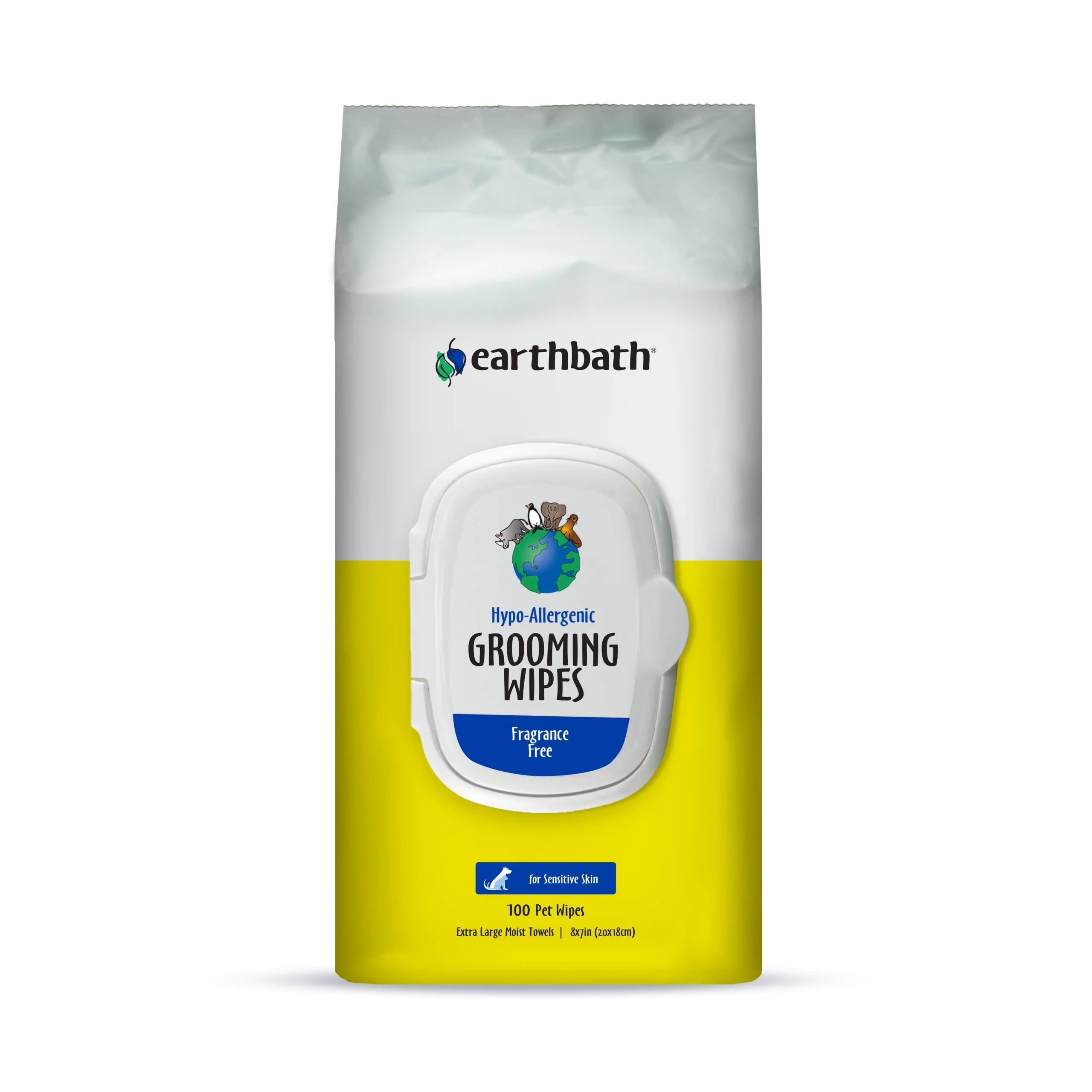 Earthbath All Natural Grooming Wipes Pack of 1 Hypo-Allergenic and Fragrence Free