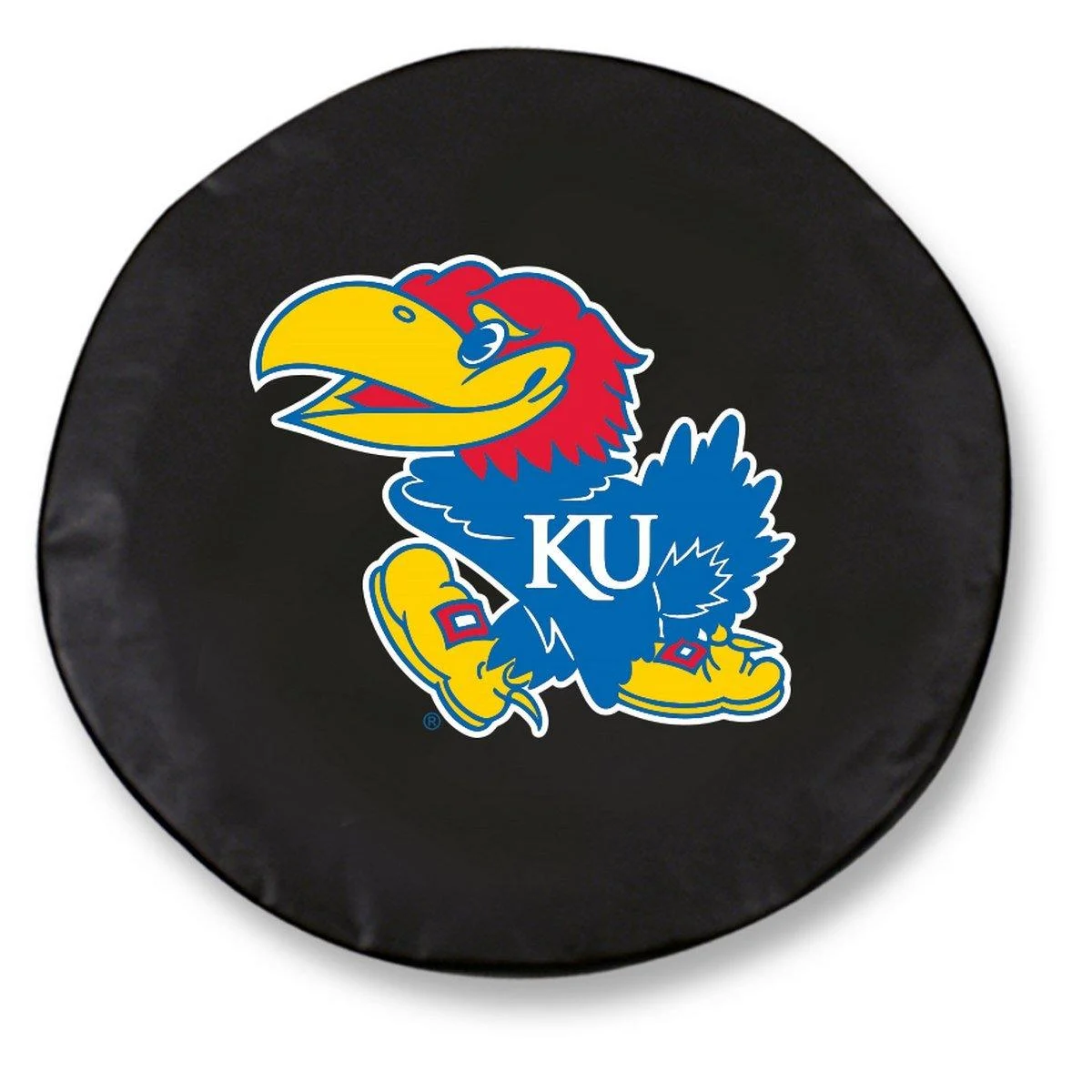 Kansas Jayhawks Tire Cover Black F (29"x8") - Holland Bar Stool Co.