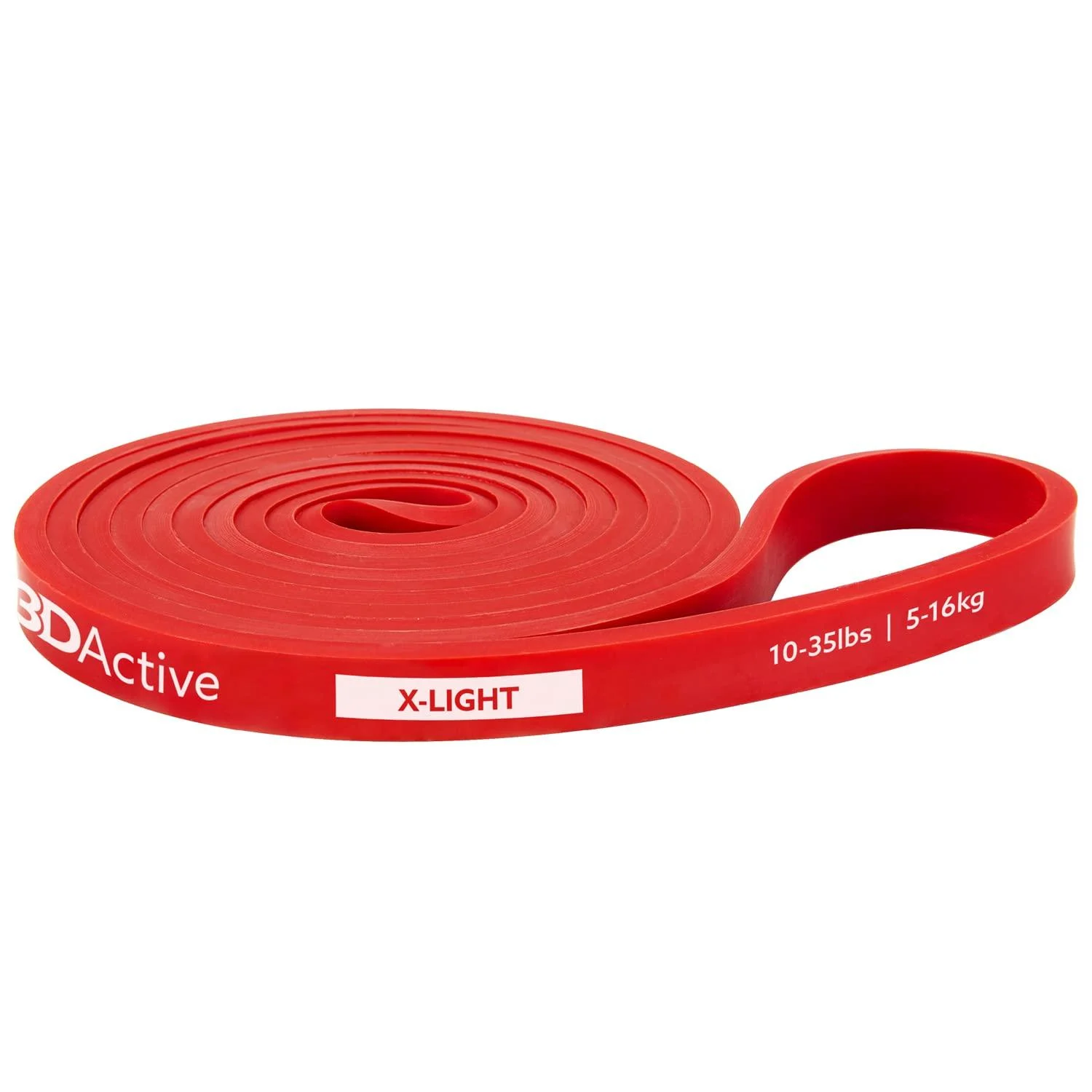 3DActive Pull Up Assist Band - Resistance Band for Strength Training Powerlifting Body Stretching Crossfit. Free Exercise Guide. #1 Red- 10 to 35 Pounds (1/2 " *4.5mm) - Single Band