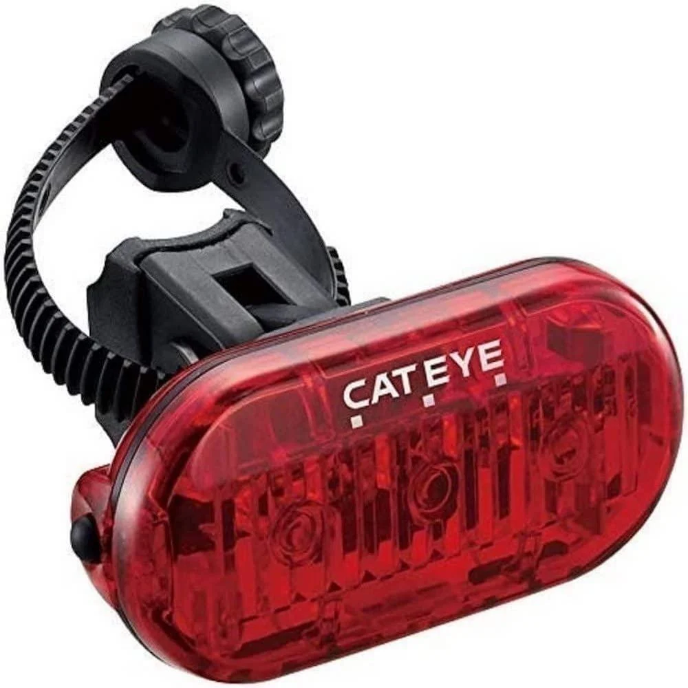 CAT EYE Omni 3 LED Safety Bike Light with Mount Red/Rear Light