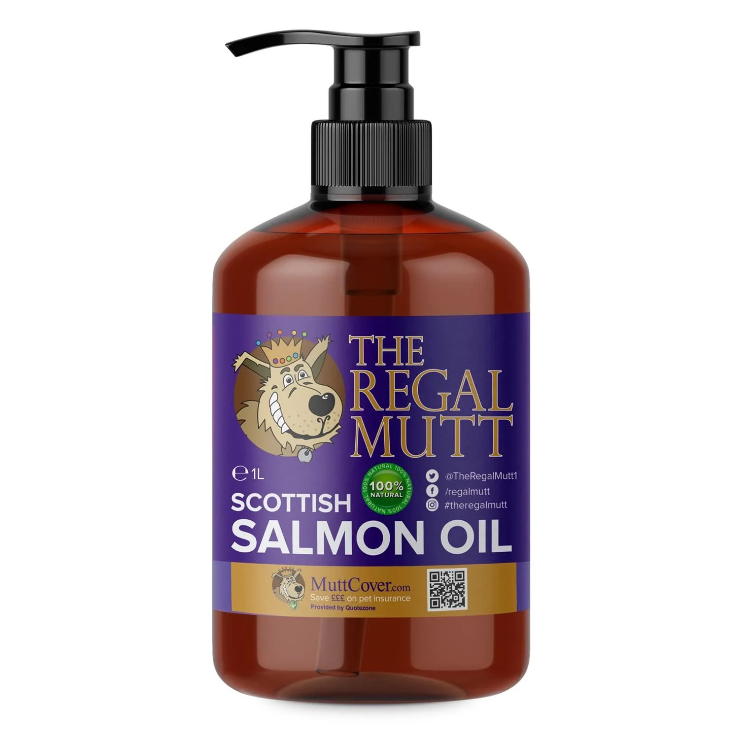 The Regal Mutt - Scottish Salmon Oil For Dogs Cats Horses Ferrets - 1 Litre Bottle 1 l (Pack of 1)