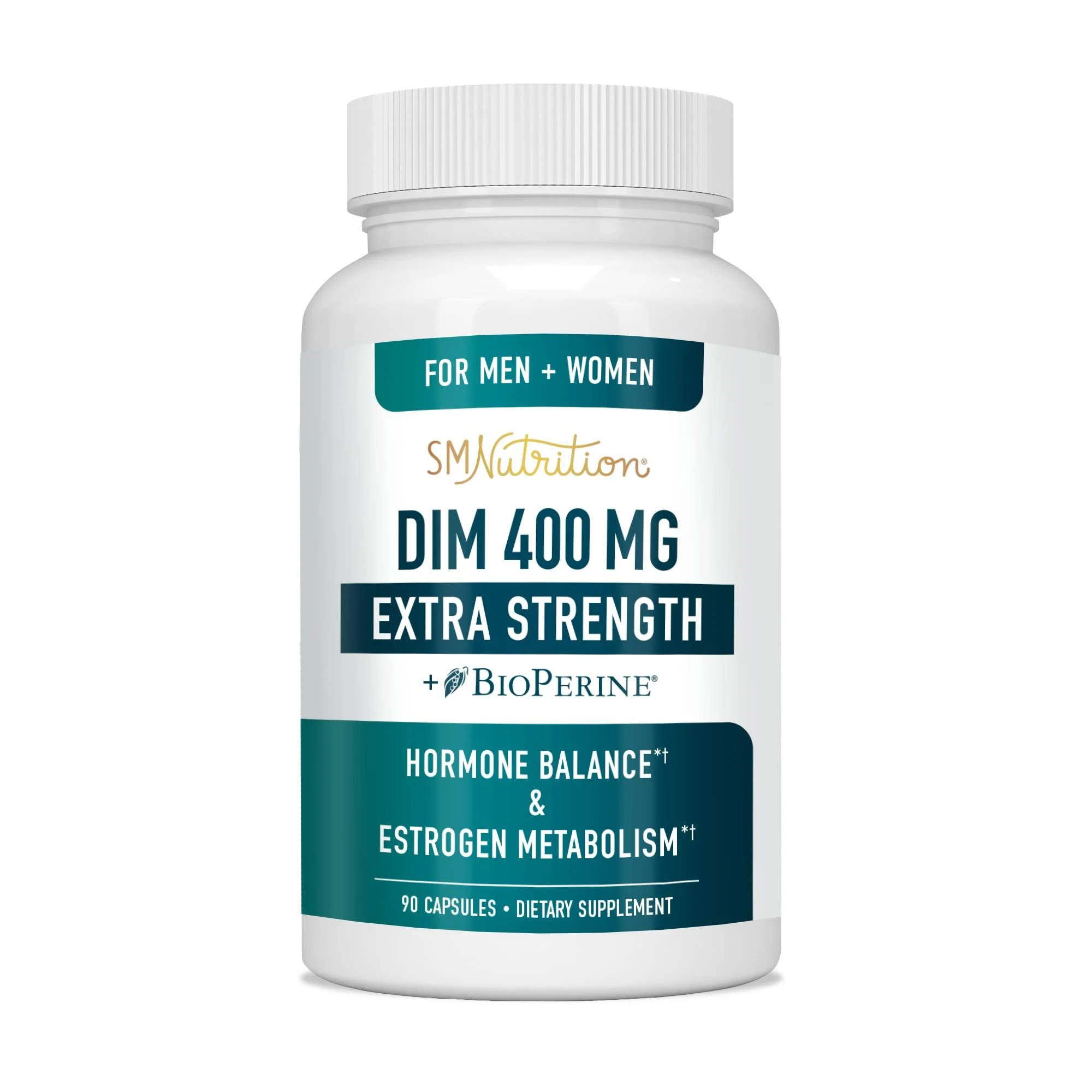Extra Strength DIM Supplement 400MG | Hormone Balance & Estrogen Metabolism for Men and Women | Menopause, Acne, Hot Flashes Relief & Antioxidant Support | Soy-Free, Gluten-Free | 90 Capsules DIM 400mg