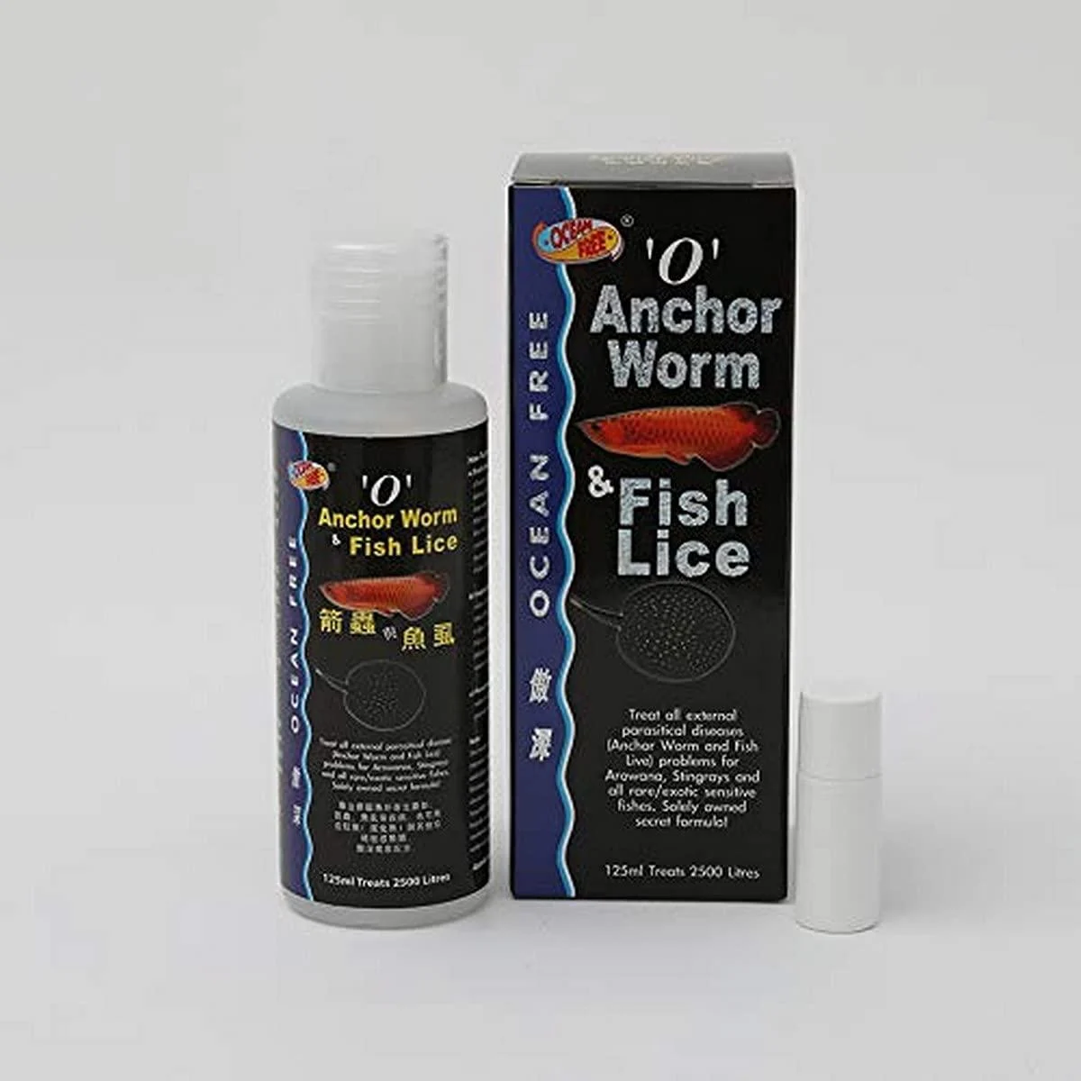 OCEAN FREE O Anchor Worm & Fish LICE for AROWANA or Stingray 125 ML
