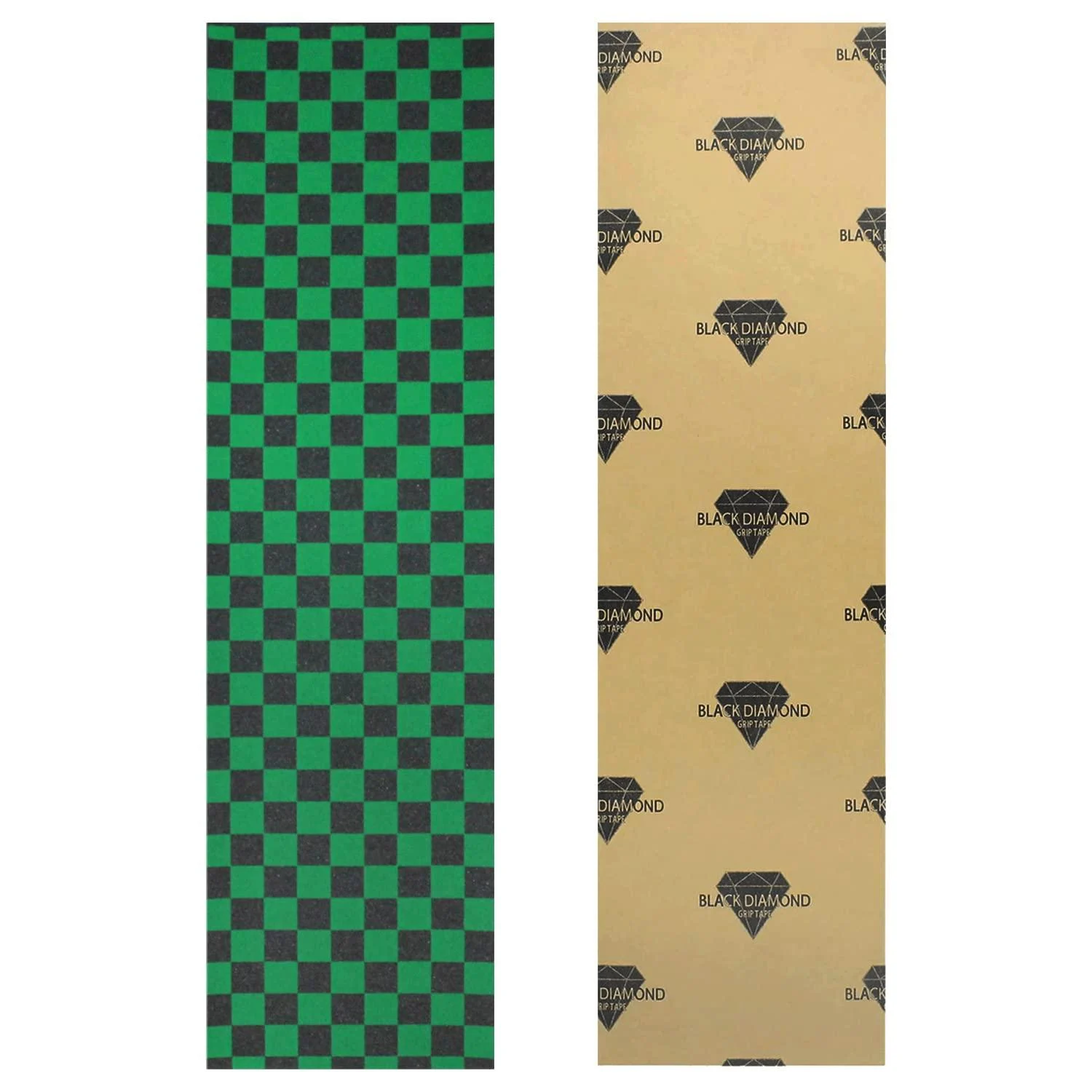 Black Diamond Sheet of Skateboard Grip Tape 9" x 33" (Green Checkers)