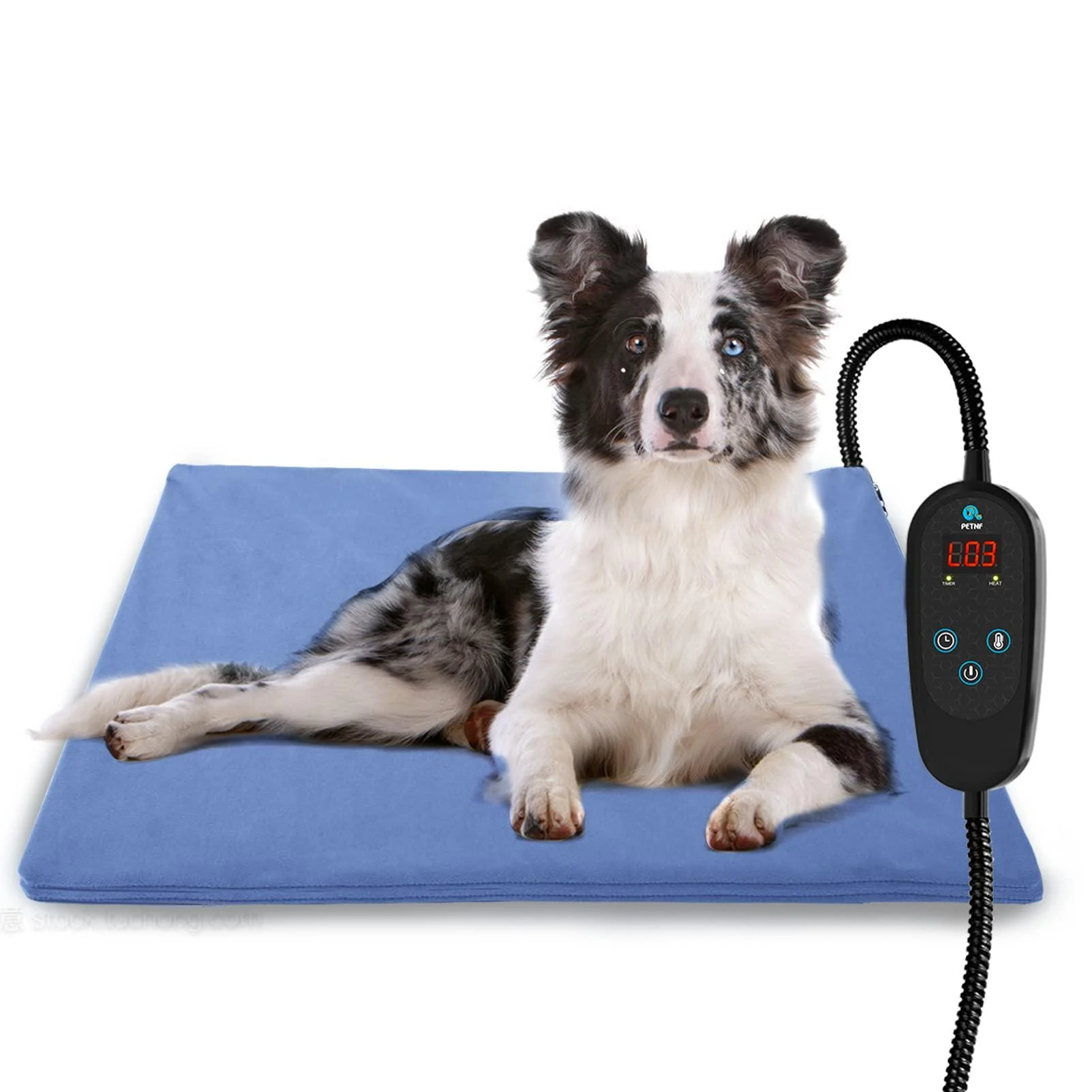2021 Newest Pet Heating Pad Temperature Adjustment Dog Heating Pad Anti-bite Puppy Heating Pad with Timer Cat Heating Pad Indoor Waterproof Pet Warming Pad Electric Heated Bed Mat for Small/Medium/Large Dog L: 29.5'' x 17.7'' Blue