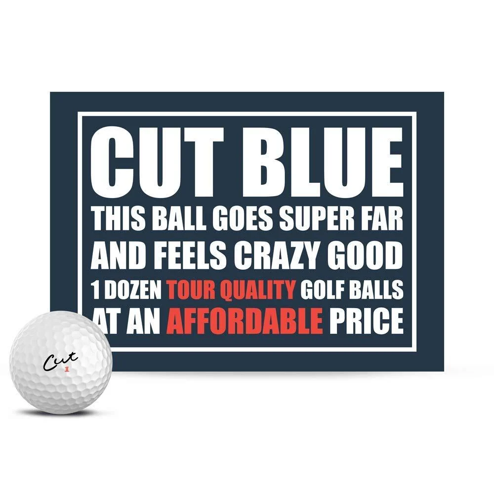 Cut Blue Golf Balls, 4 Piece Urethane (One Dozen) White - Cut Golf