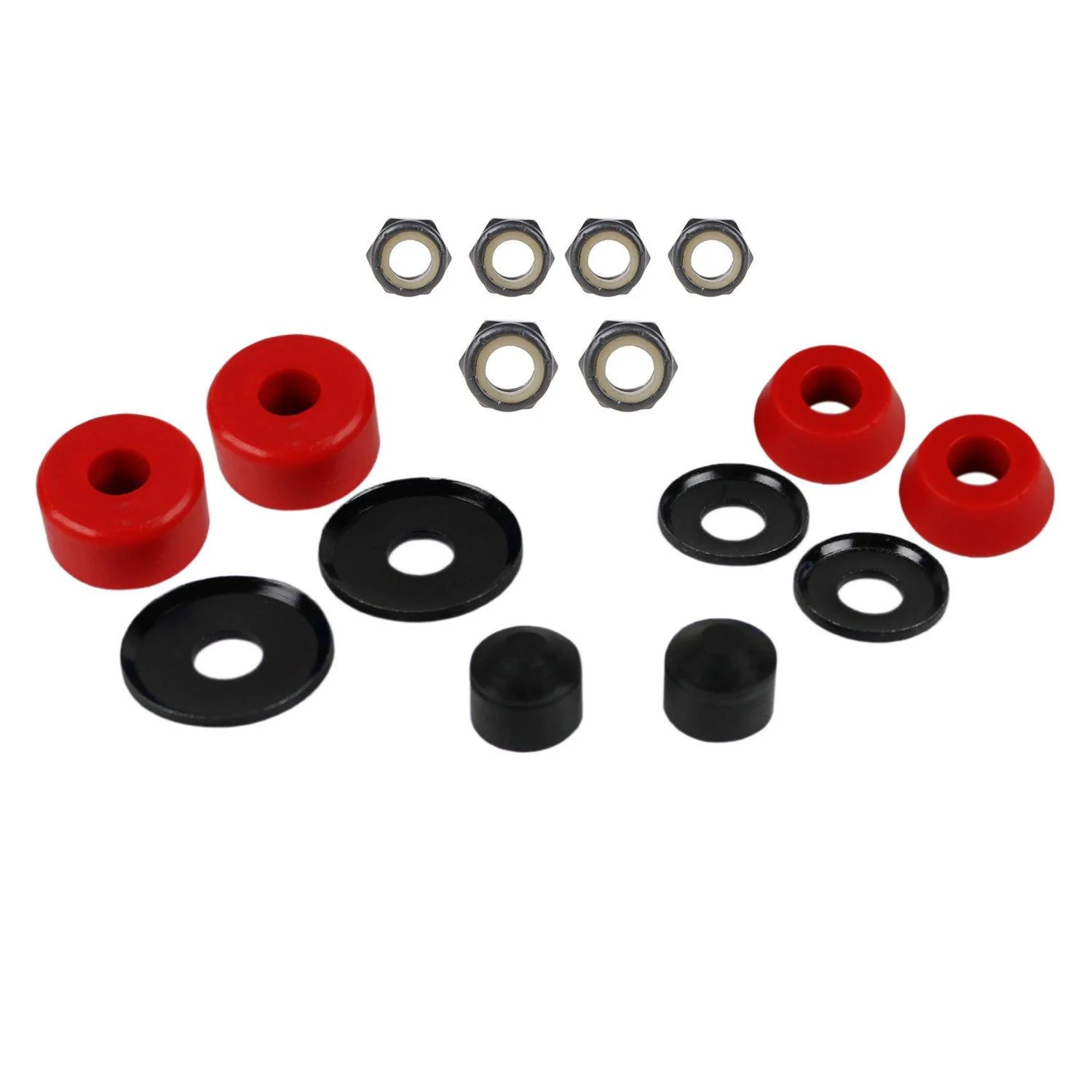 Skateboard Bushings Washers Pivot Cups Nuts Truck Rebuild Kit for 2 Trucks (red) - TGM Skateboards