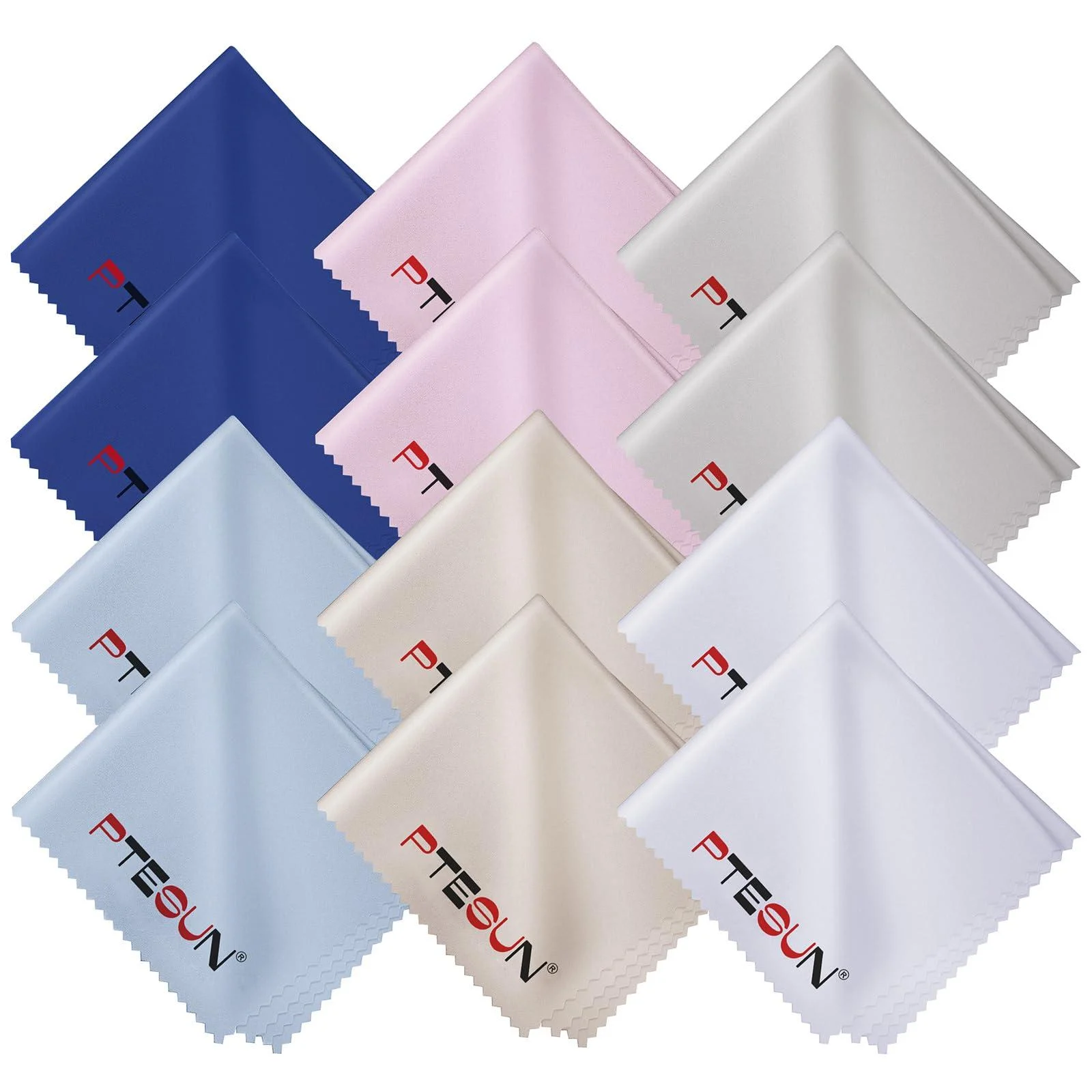 12-Pack Microfiber Cleaning Cloths - Multicolor Eye Glass Clean Cloths Microfiber Clothes for Cleaning Screens Lenses Phones Cameras iPad & More (6" x 7") Blue
