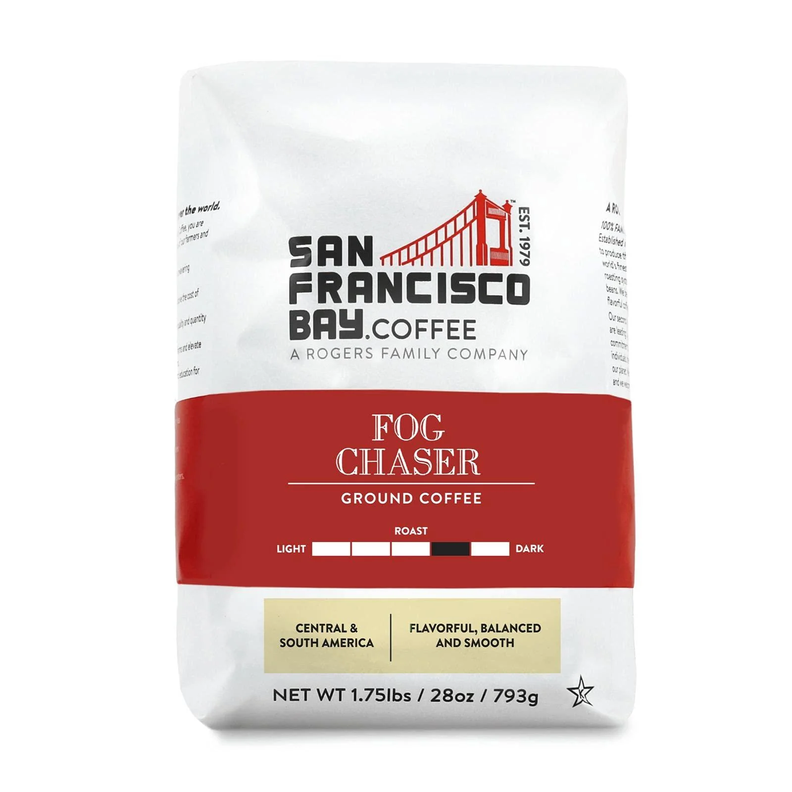 San Francisco Bay Coffee Fog Chaser 28 Ounce Ground Medium Dark Roast