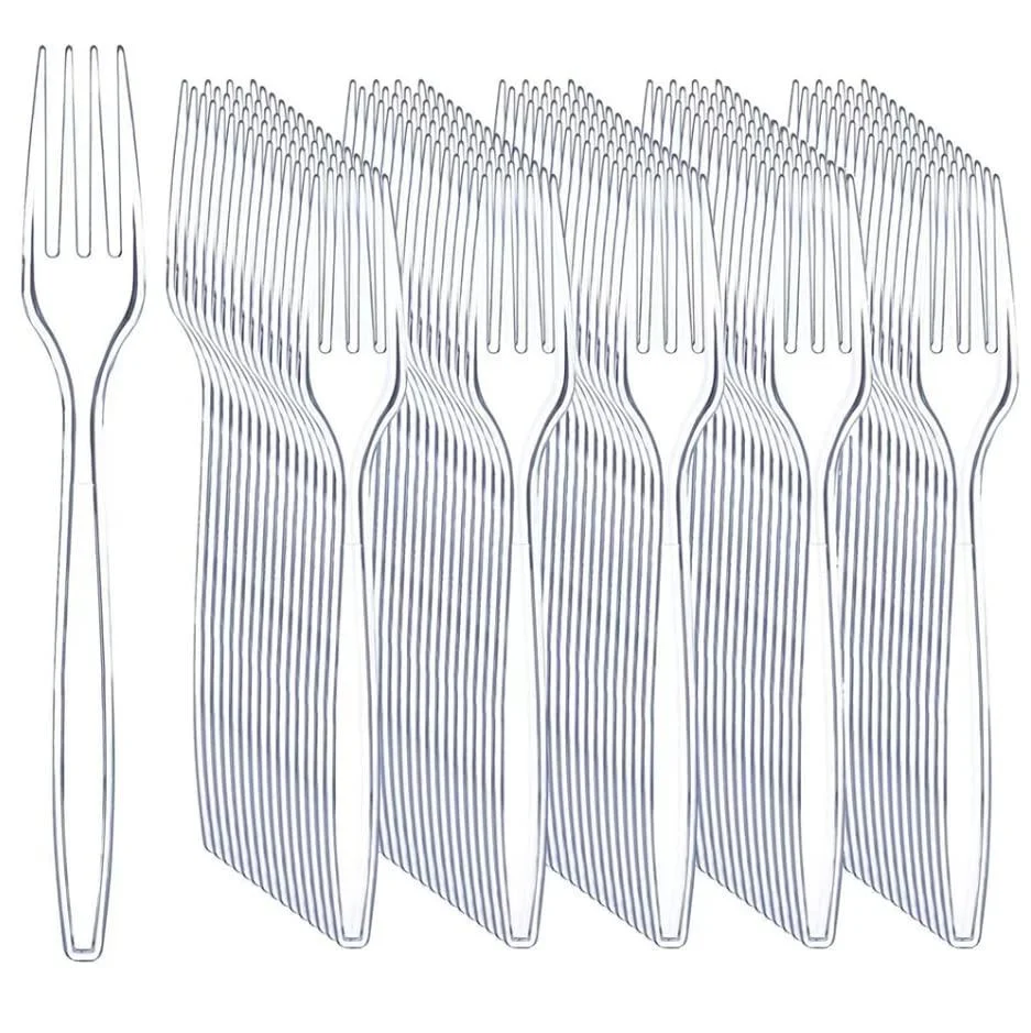 Plastic Forks Ideal for Party Sturdy and Durable BBQ Picnic Home Office and Restaurant Use 100 Pack - Bravebull
