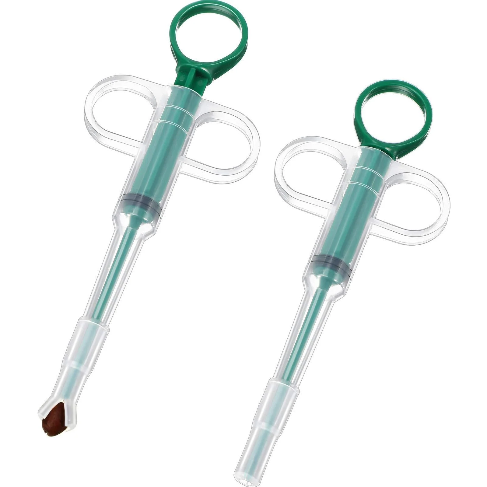 Nuanchu 2 PiecesCat Pill Shooter Pill DispenserDogPillerPillGunPet TabletSyringe Pusher Soft TipPet MedicineFeeder for Feeding Small Animals Green